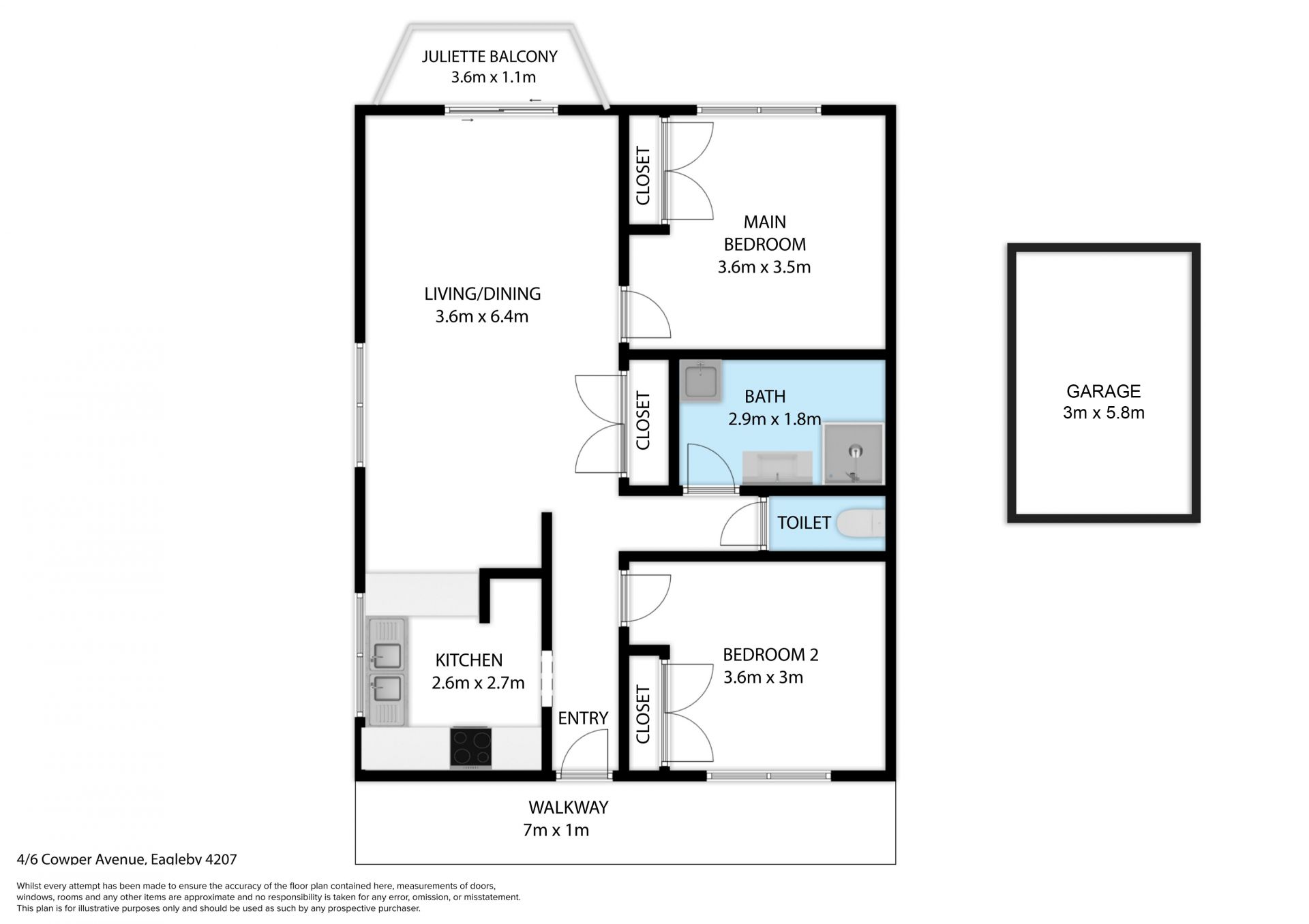 Stylish and Renovated 2-Bedroom Unit for Rent – 4/6 Cowper Avenue, Eagleby