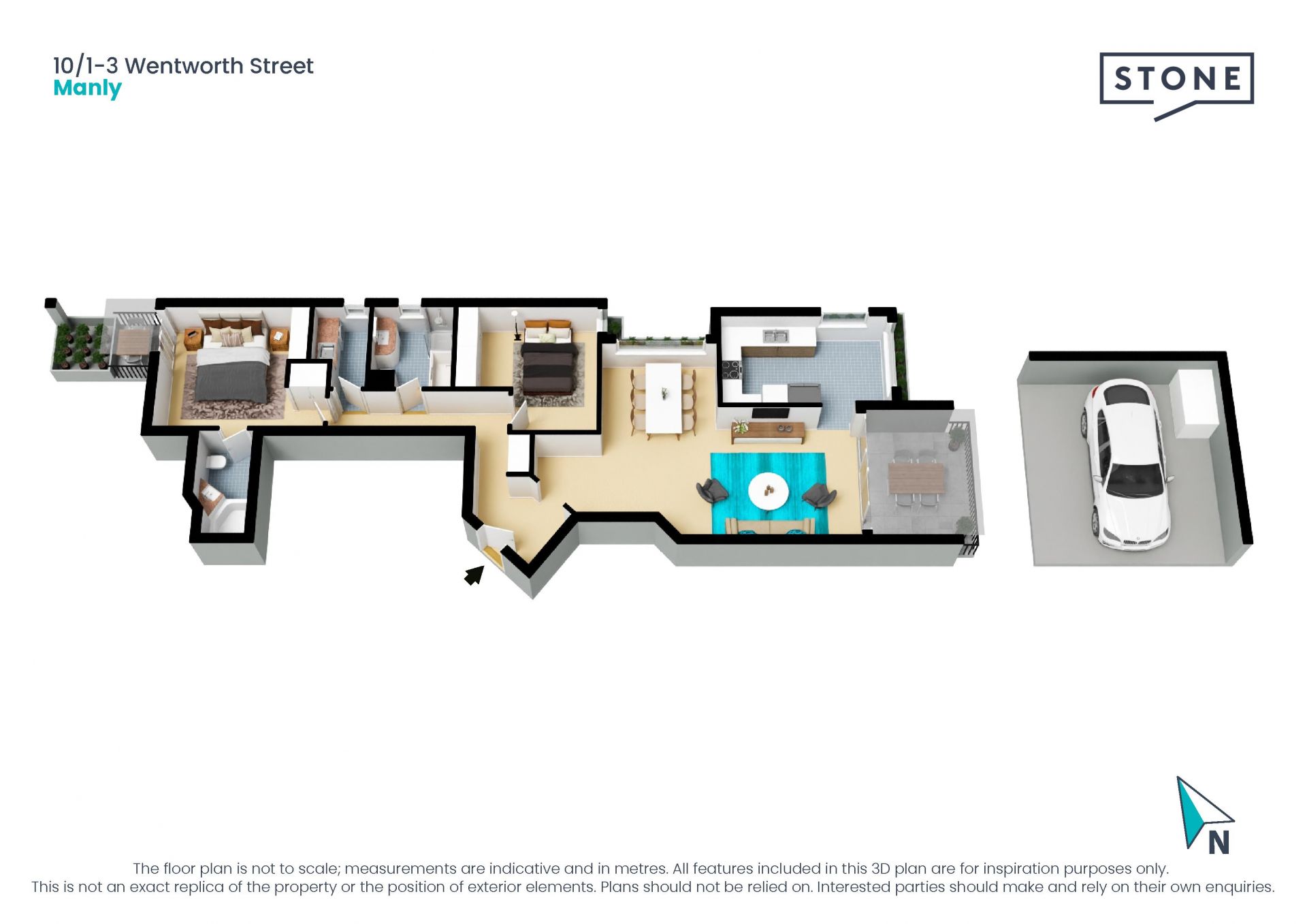 Prestige village hub apartment with harbour views