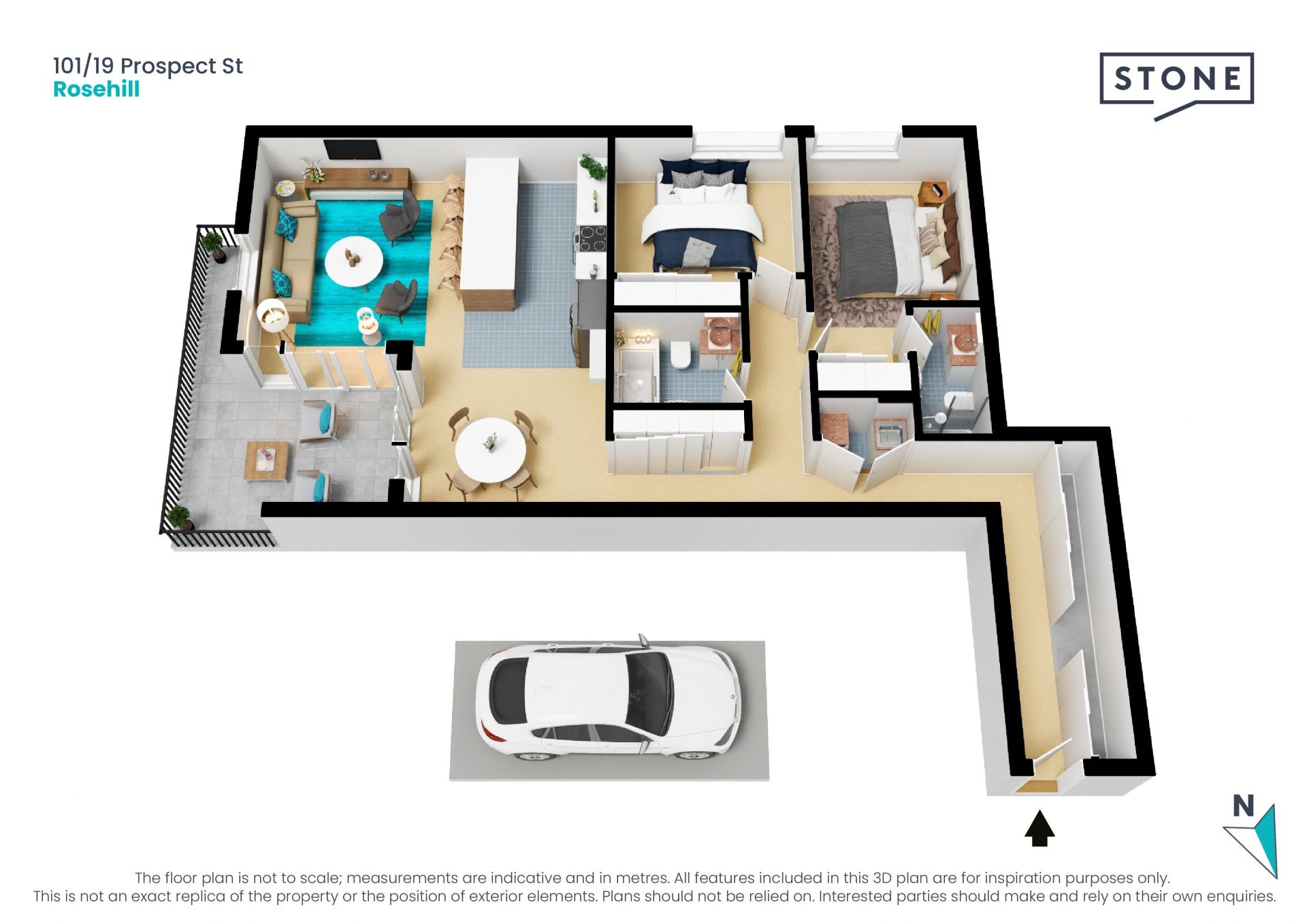 Stylish and spacious two-bedroom apartment