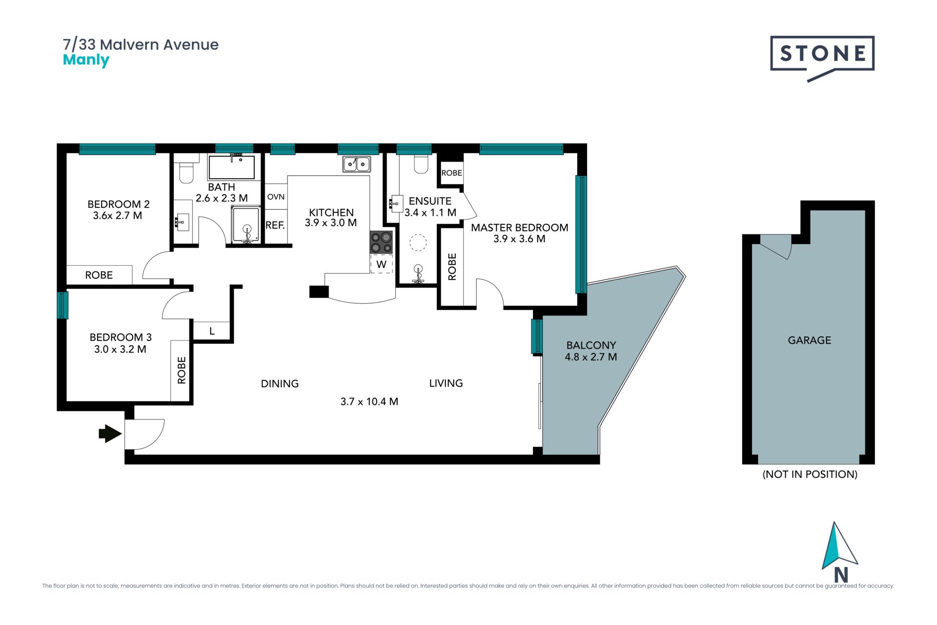 Spacious sunlit apartment just 250m from the beach