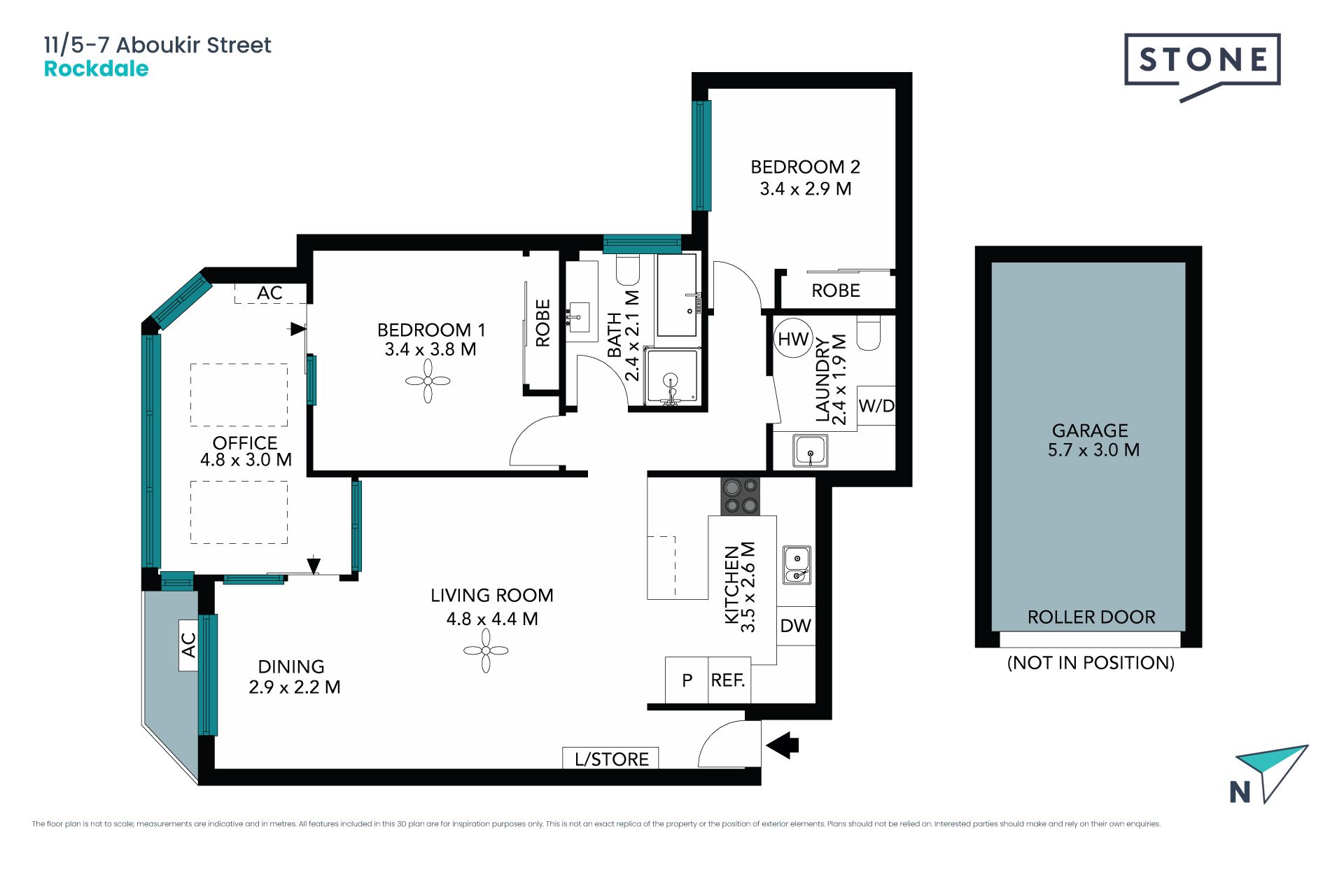 Spacious living with Sunroom or office