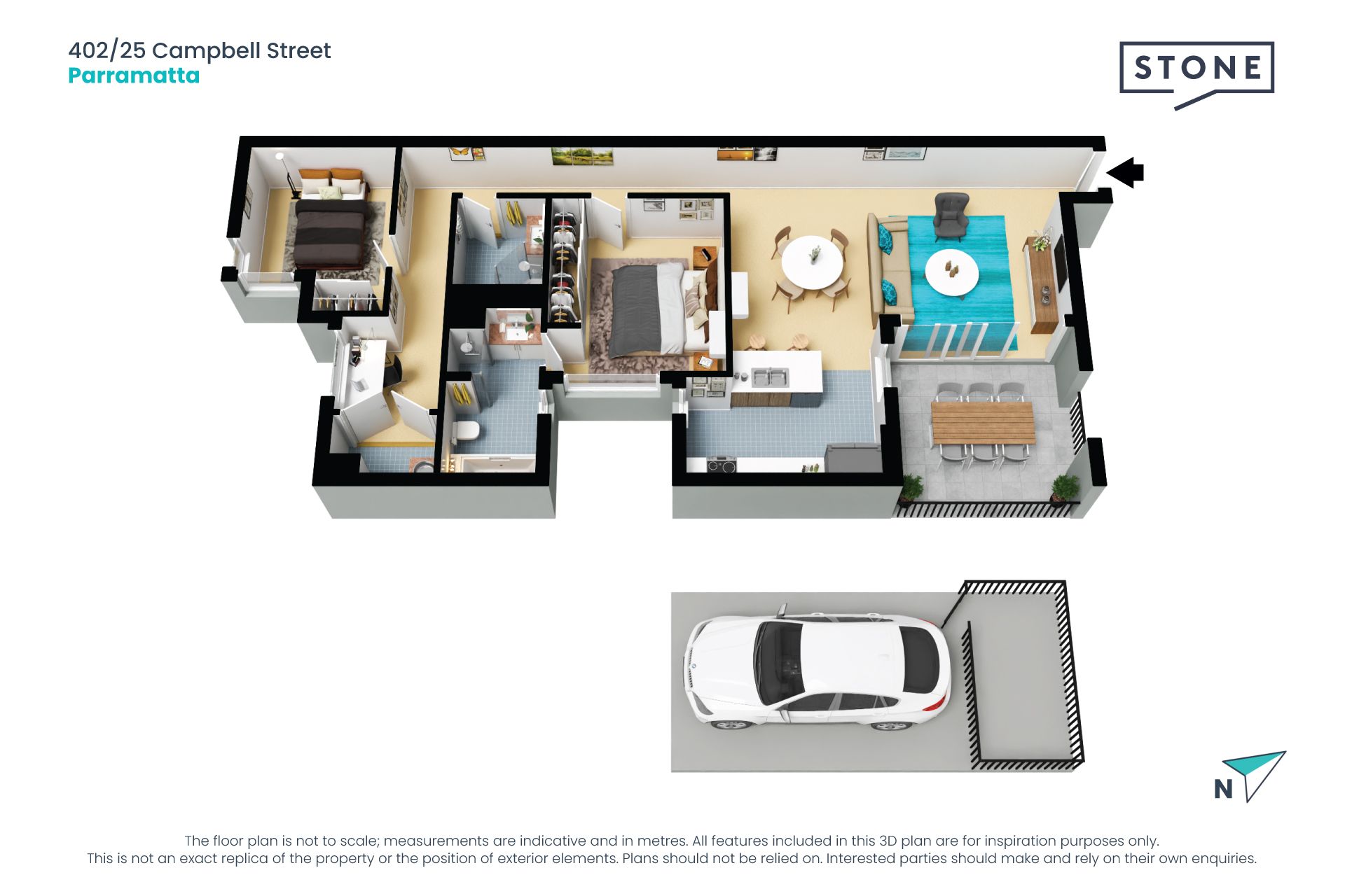 Two Bedroom + Study Apartment in the Heart of the CBD