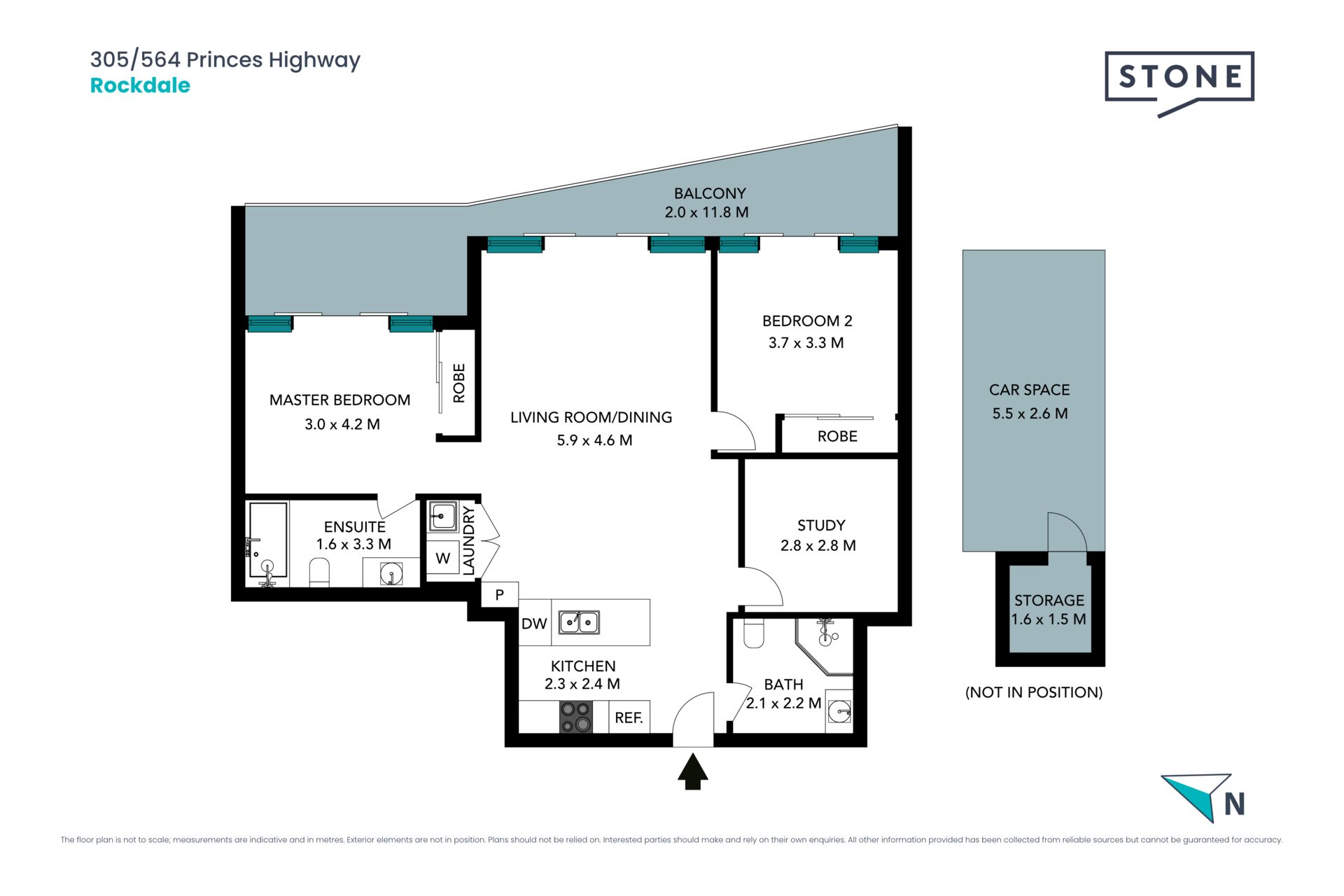 Ultra-convenient two-bedder plus study