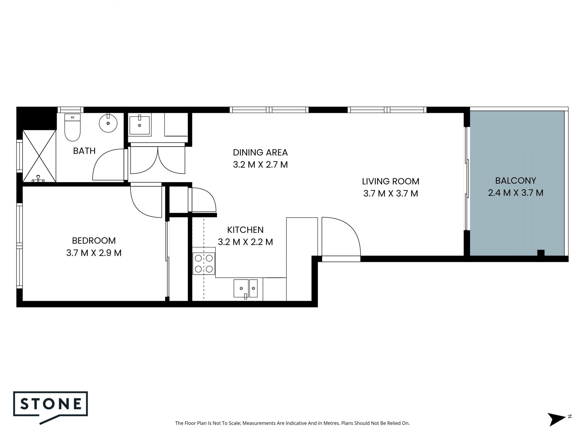 One bedroom apartment within steps to light rail stop!