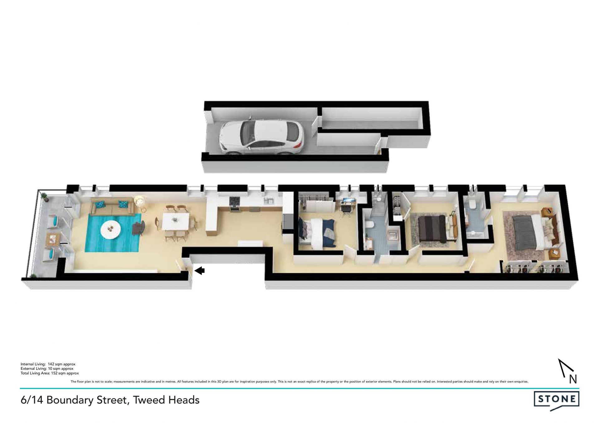 Chic renovated apartment adjoining Rainbow Bay