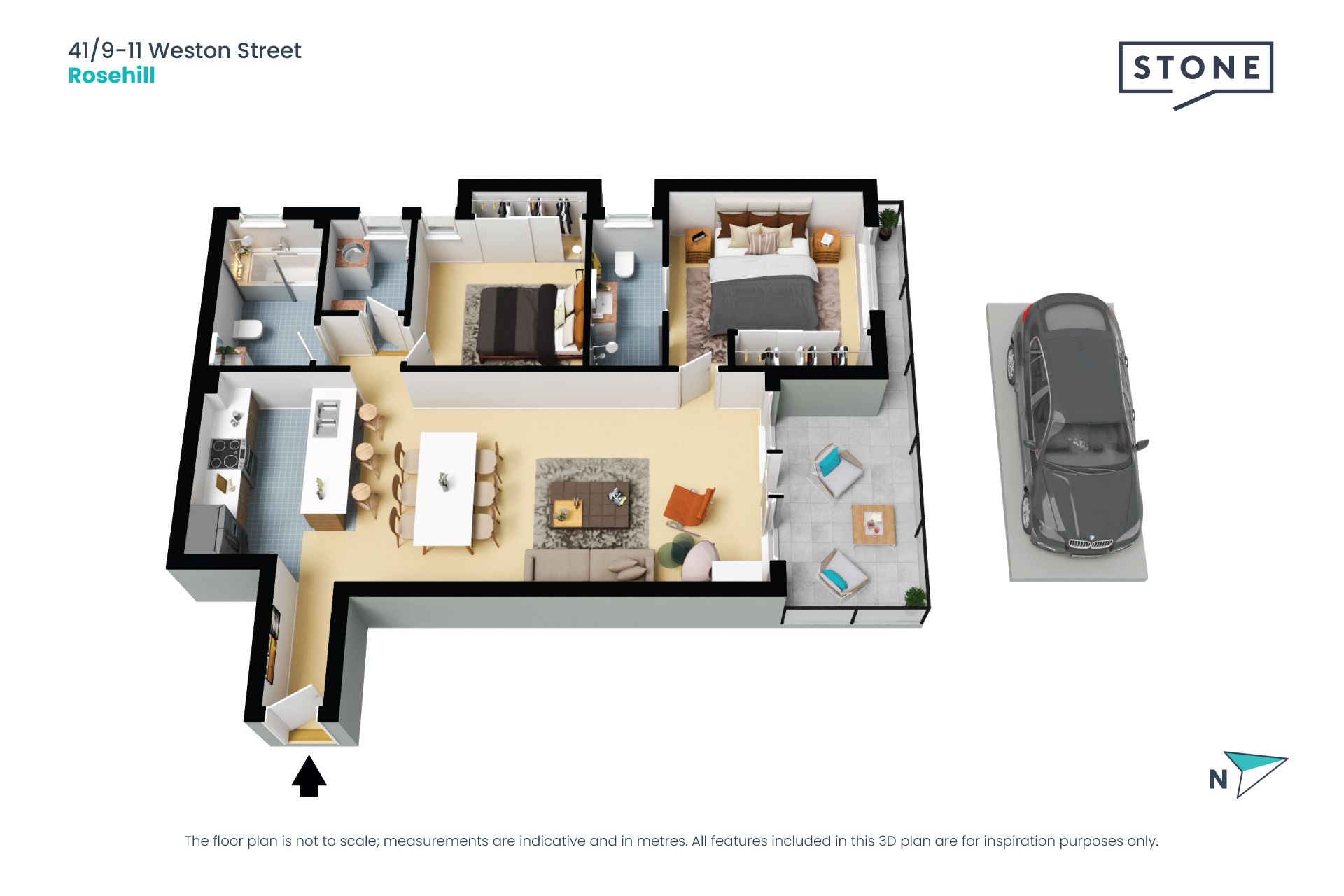 Modern top floor apartment