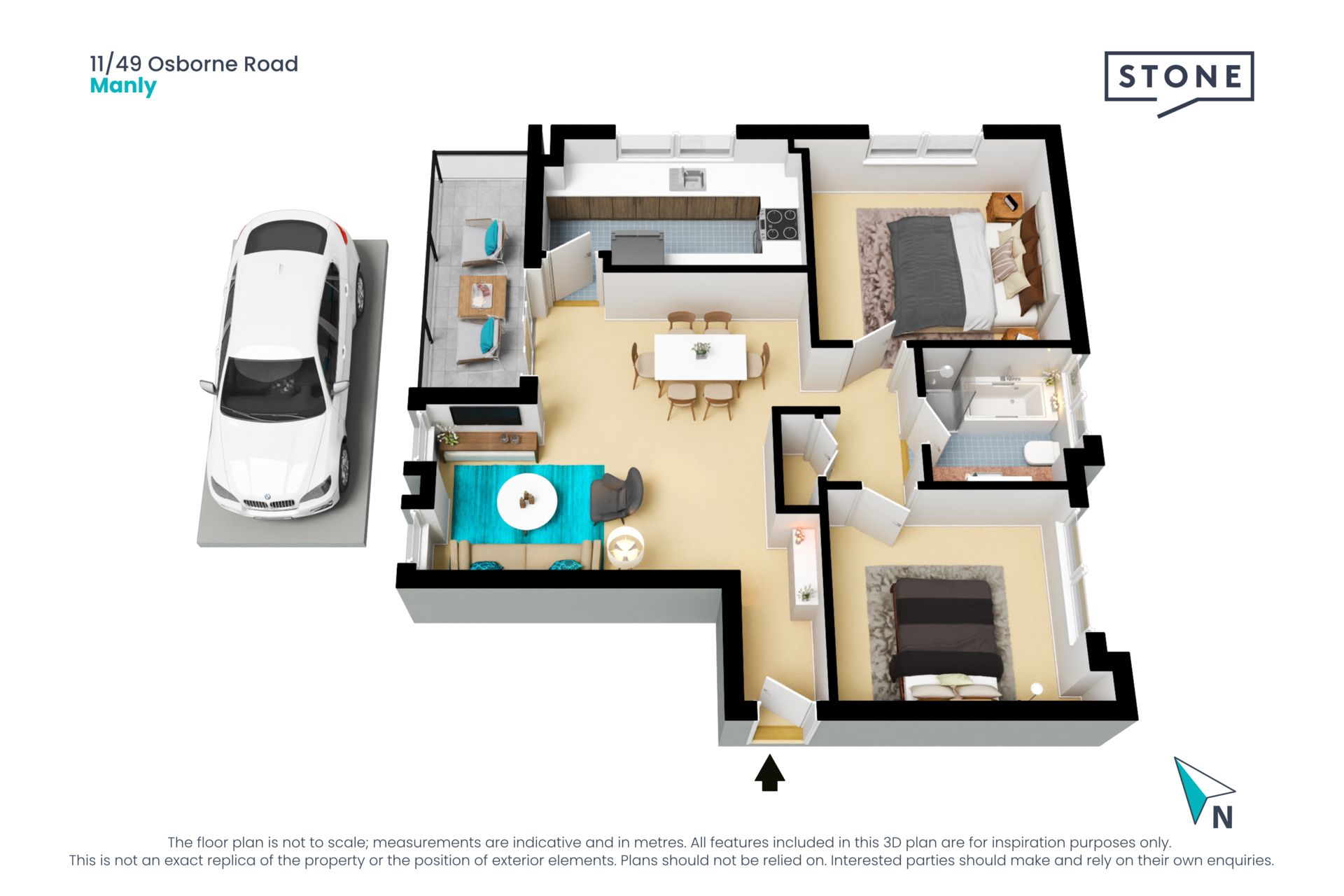 Sunlit apartment with harbour to ocean panoramas