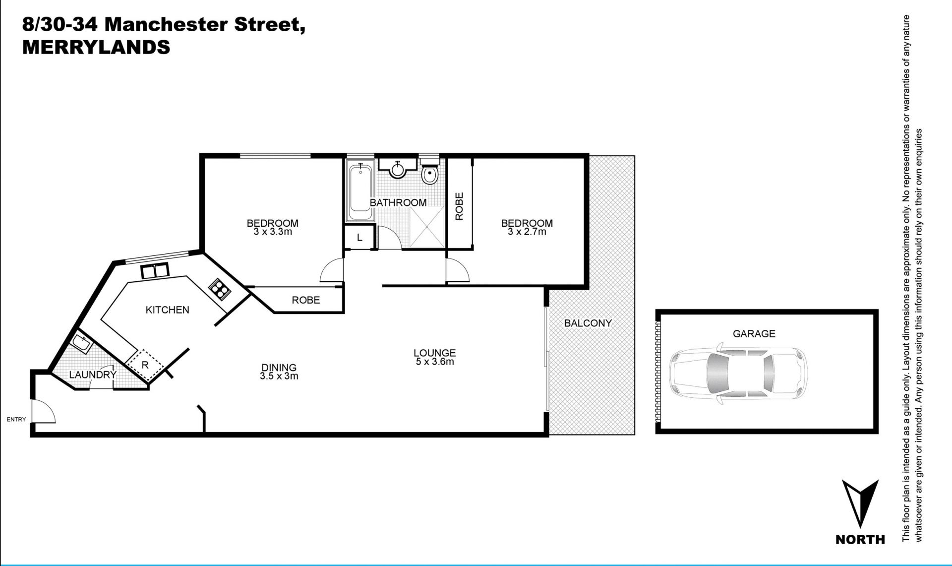 Bright and Airy 2-Bedroom Apartment in Merrylands