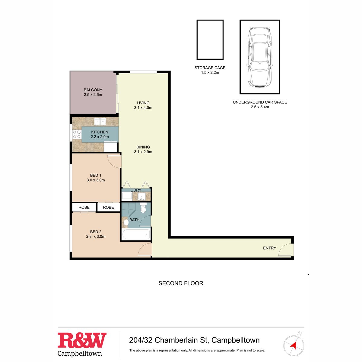Modern two bedroom apartment in convenient location.