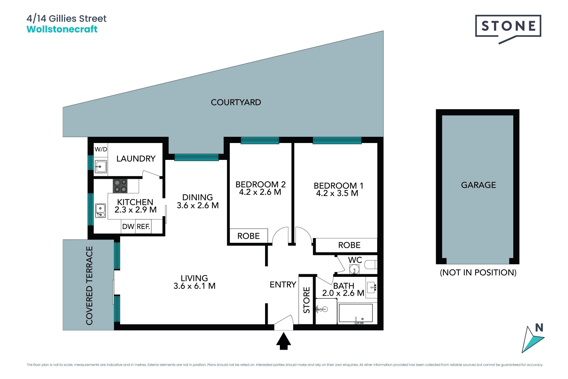Abundant space with two leafy courtyards