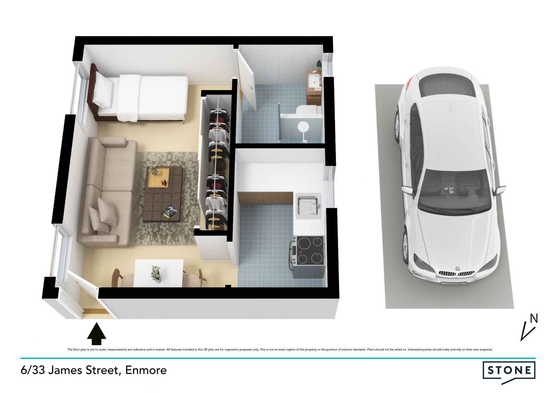 Quality studio apartment with lifestyle appeal & parking
