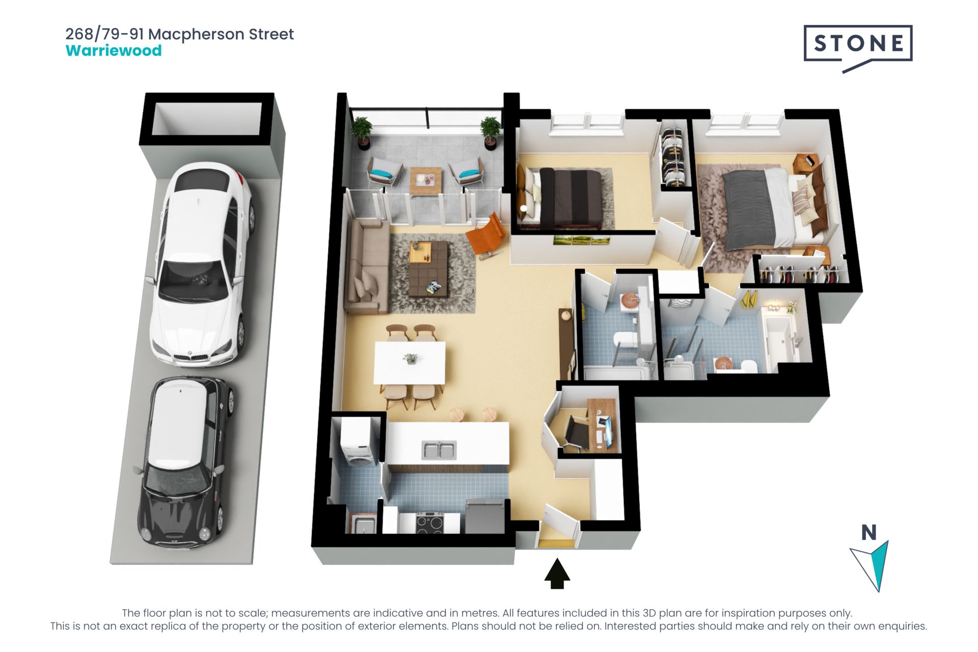 Modern 2bed apartment plus study with wetland views