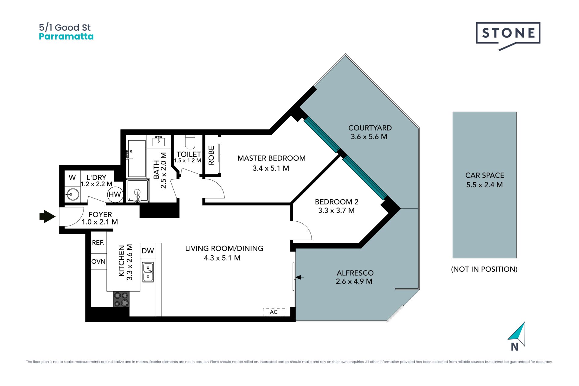 Ground floor apartment with spacious courtyard