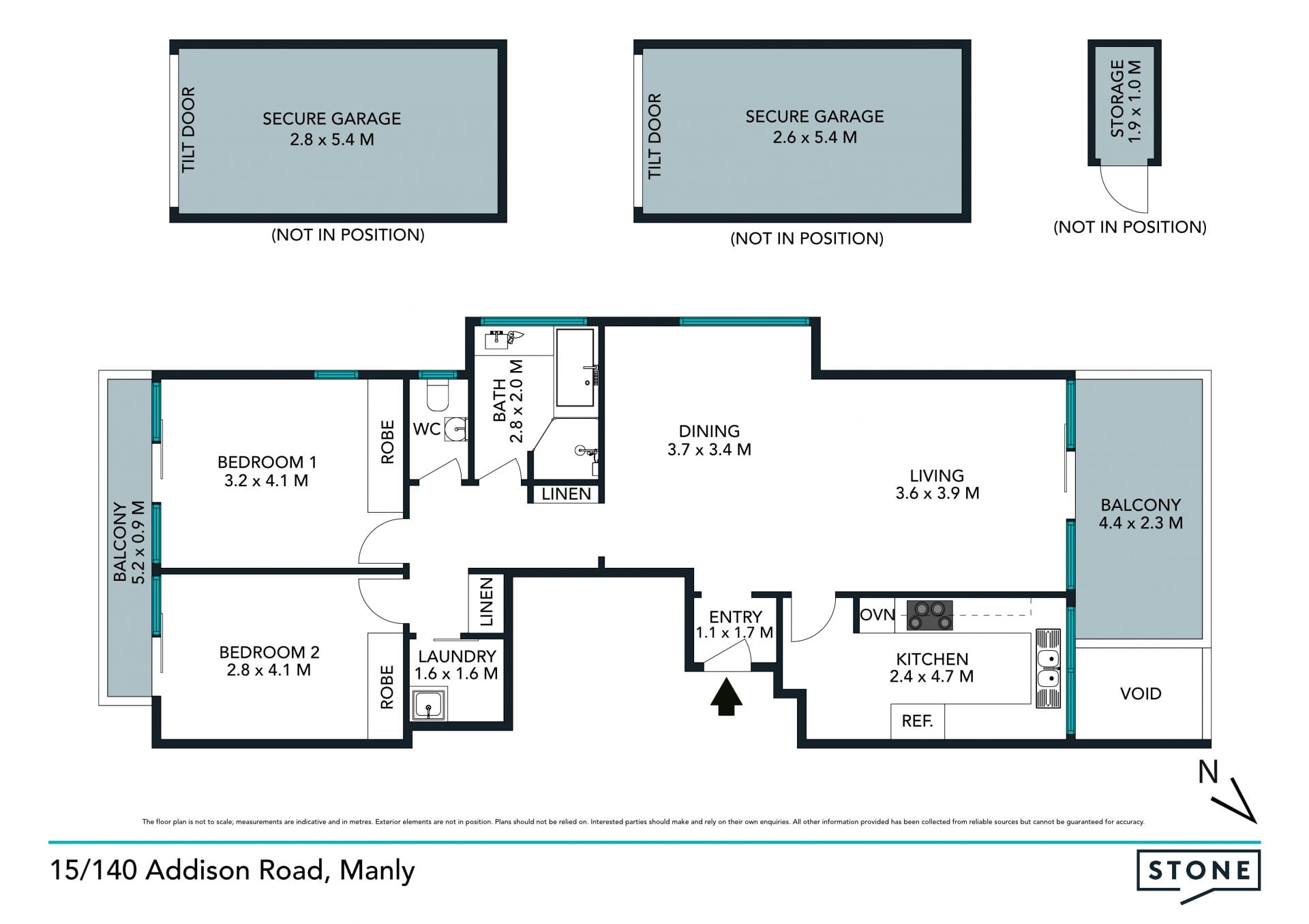 North facing premium Eastern Hill apartment