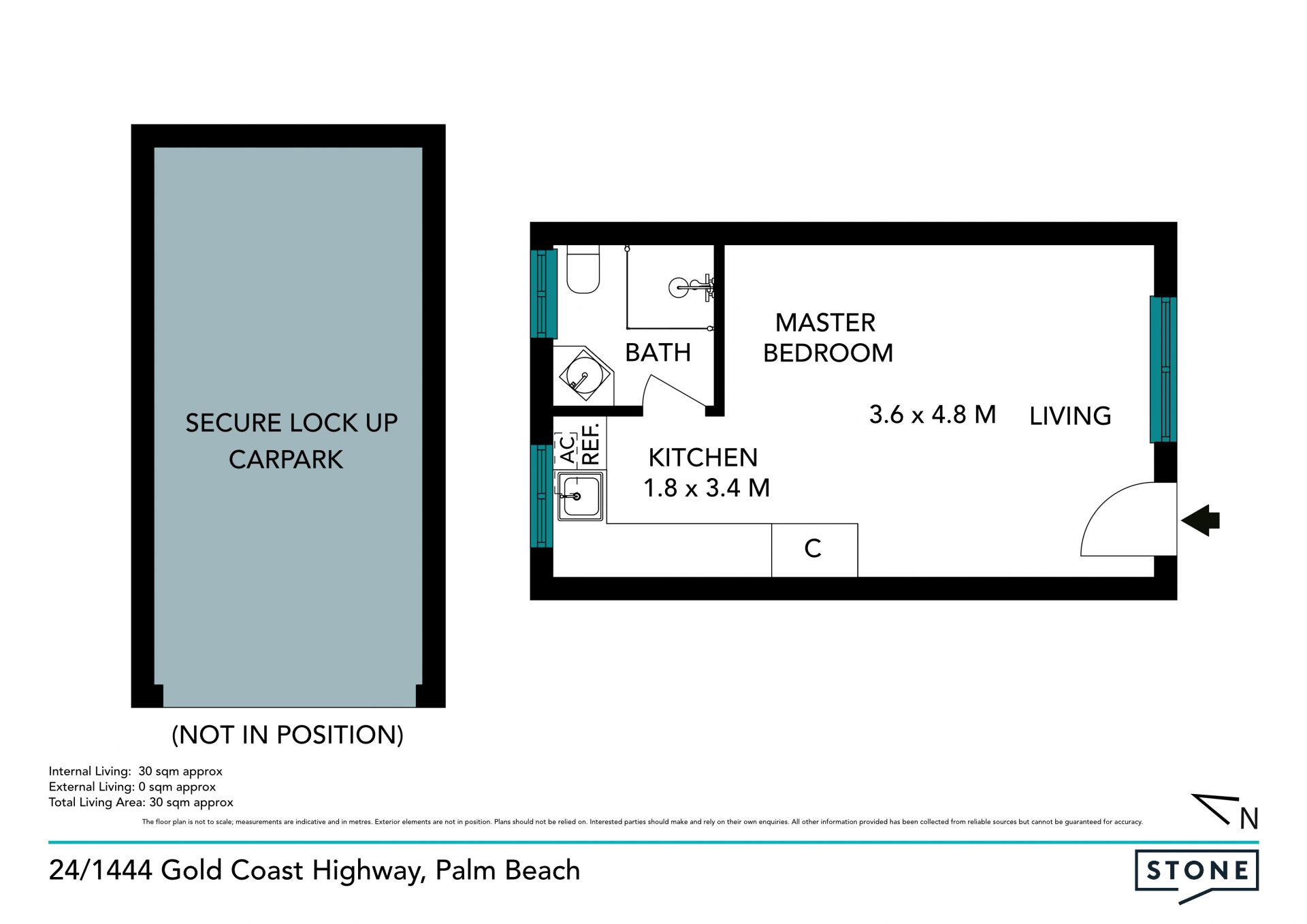 Studio apartment in sought after beachside locale