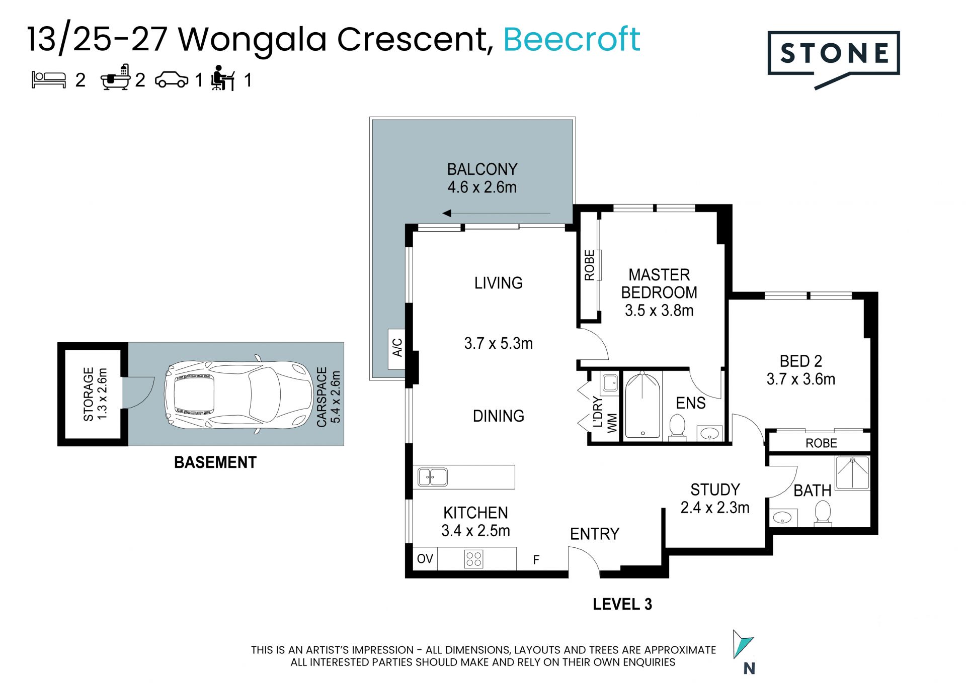 Two bedroom + study apartment in Beecroft Primary catchment