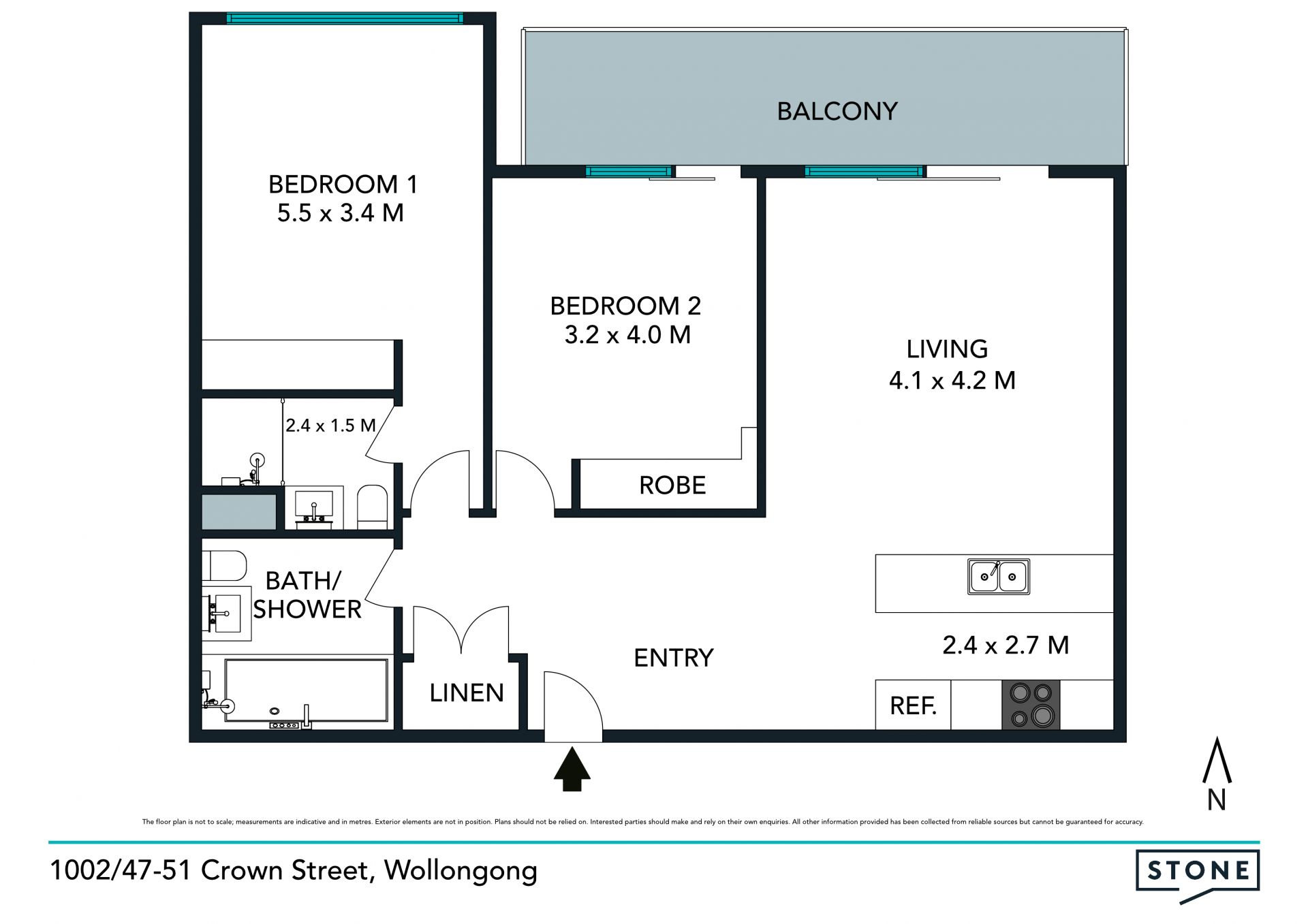 East facing ocean view apartment in superb setting