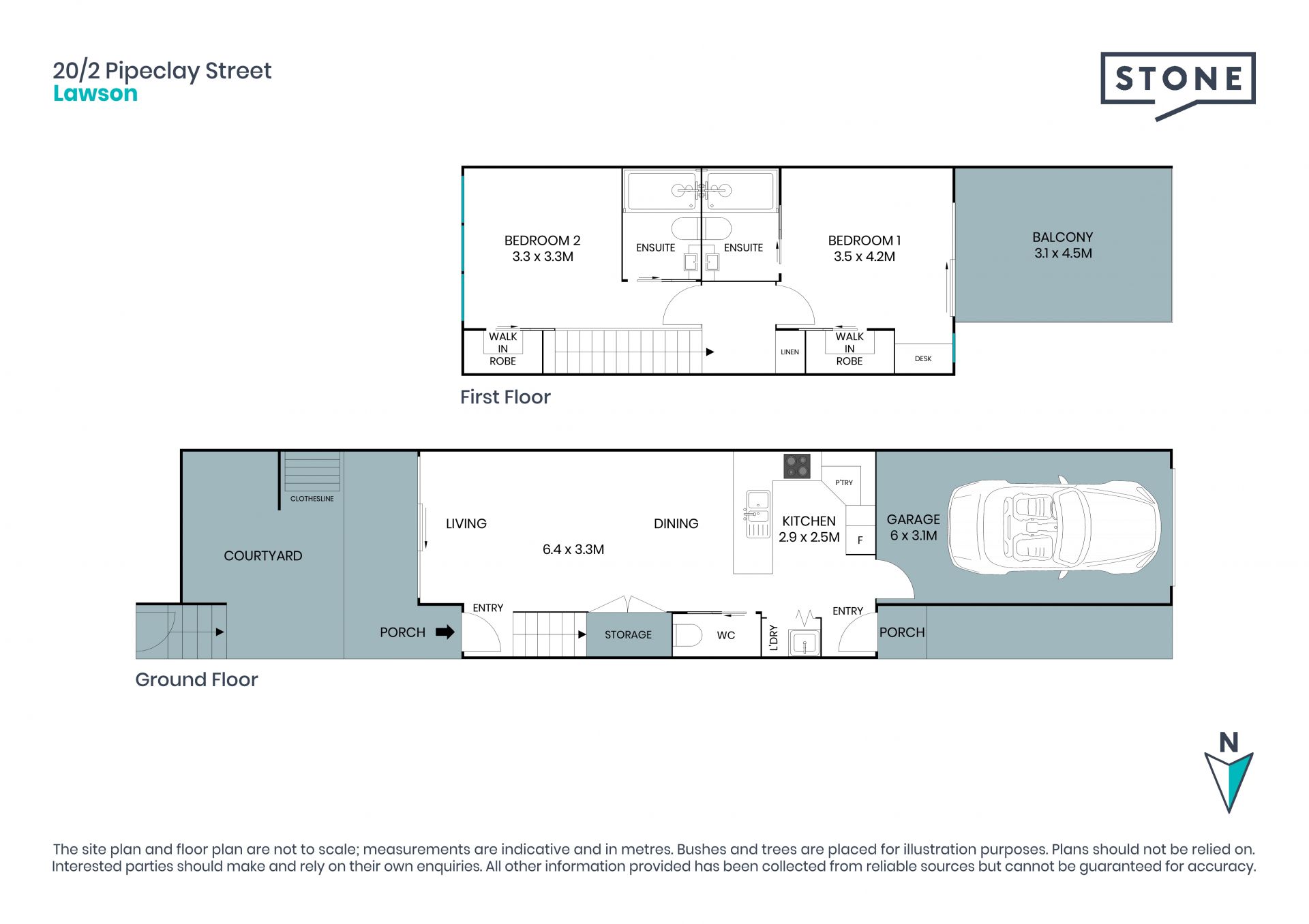 Contemporary two-bedroom home.