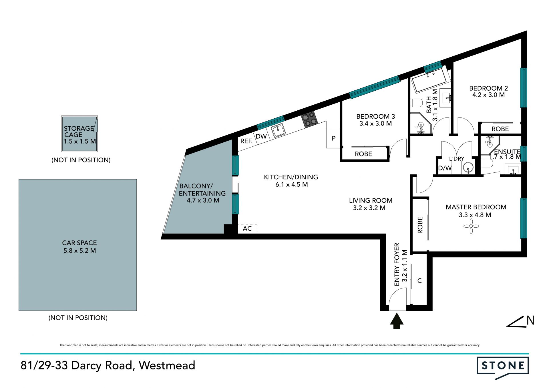 Sun drenched, top floor apartment