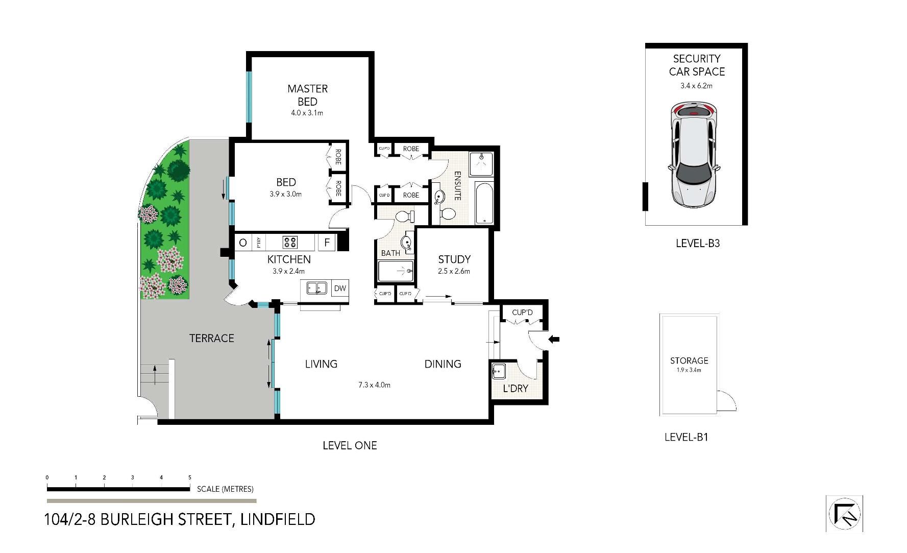 Private and quiet sun-filled courtyard apartment