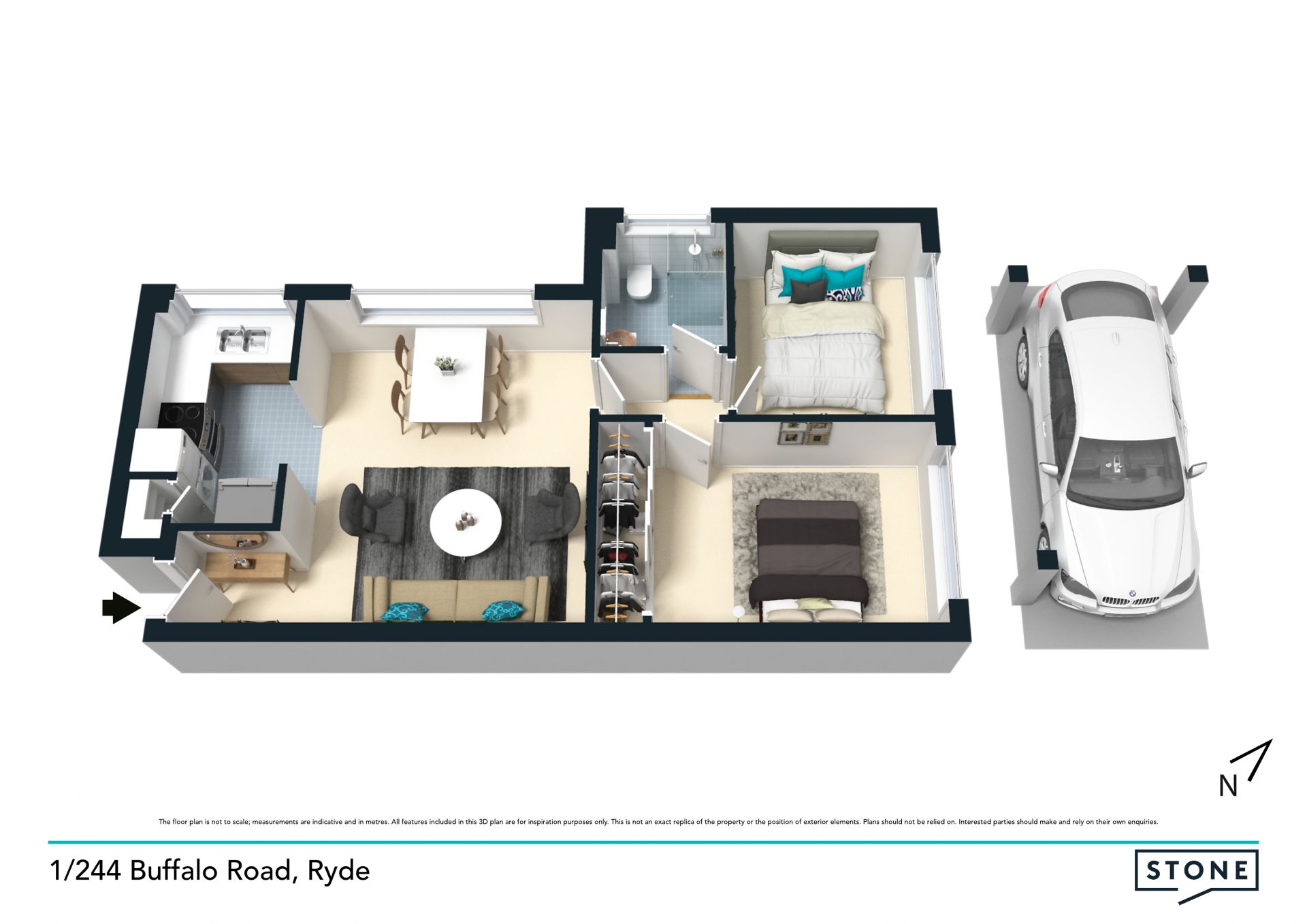 well-maintained apartment in ideal location