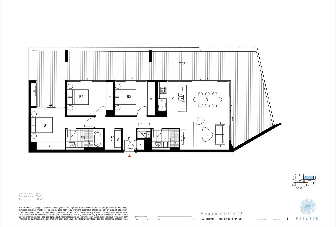 Northeast facing Three bedroom Apartment with Huge Courtyard.