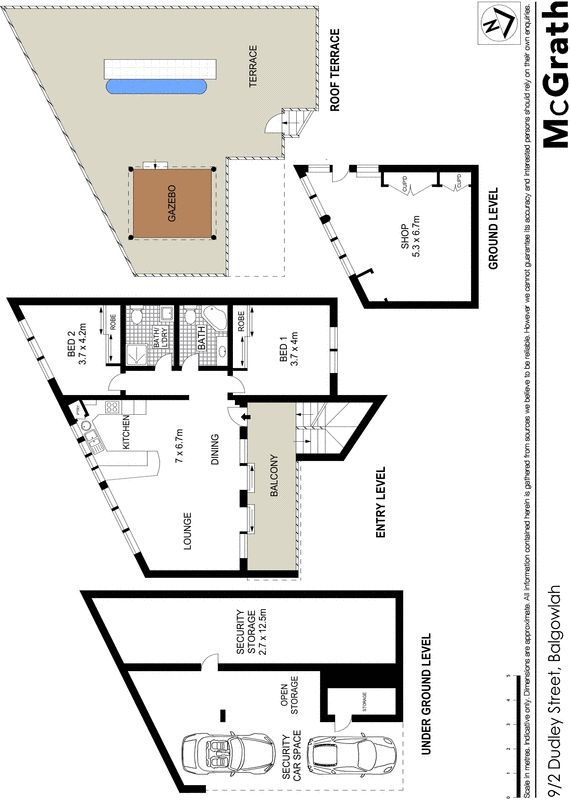 Generous apartment plus shop and roof terrace