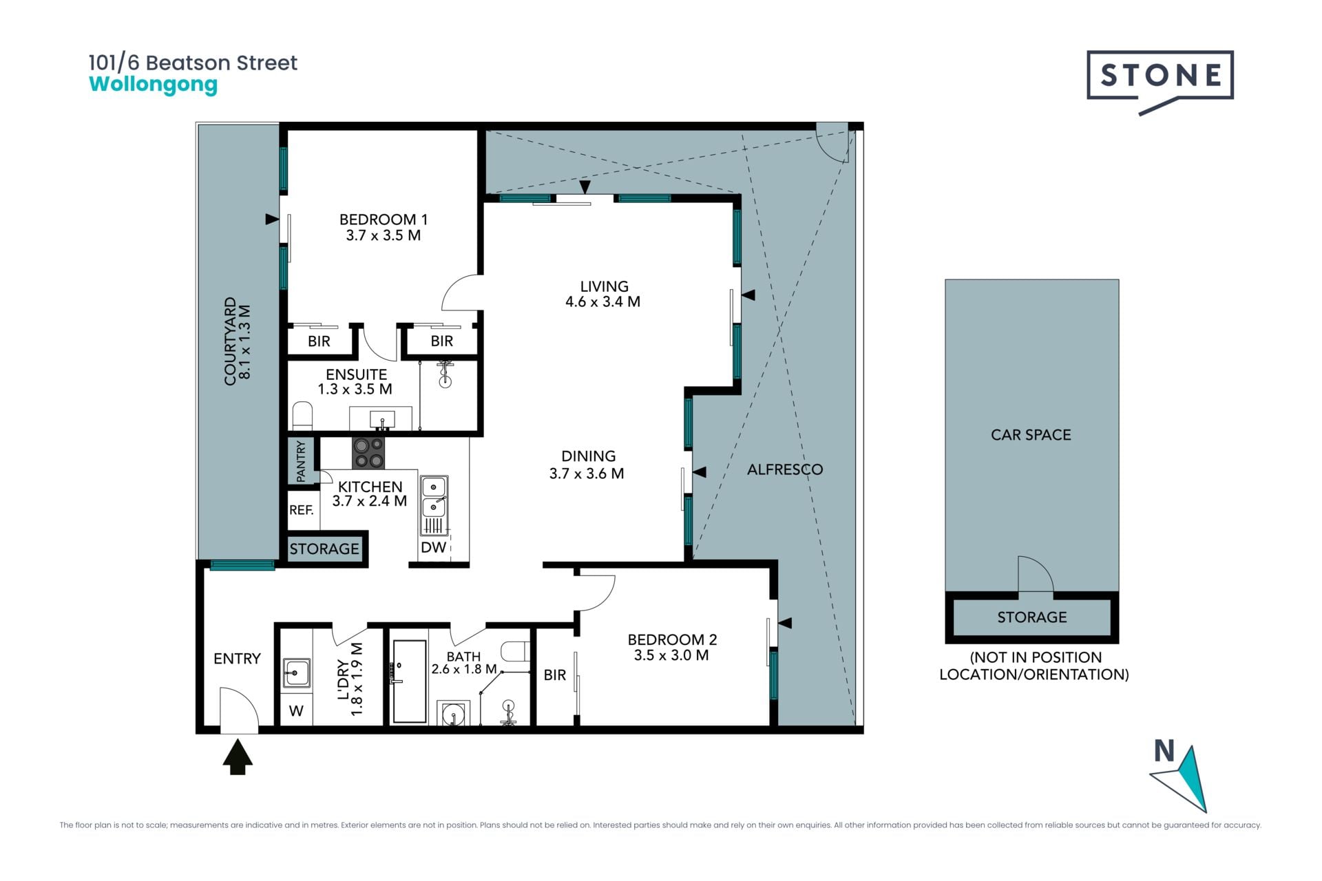Light-filled urban entertainer approx. 450m walk from City Beach
