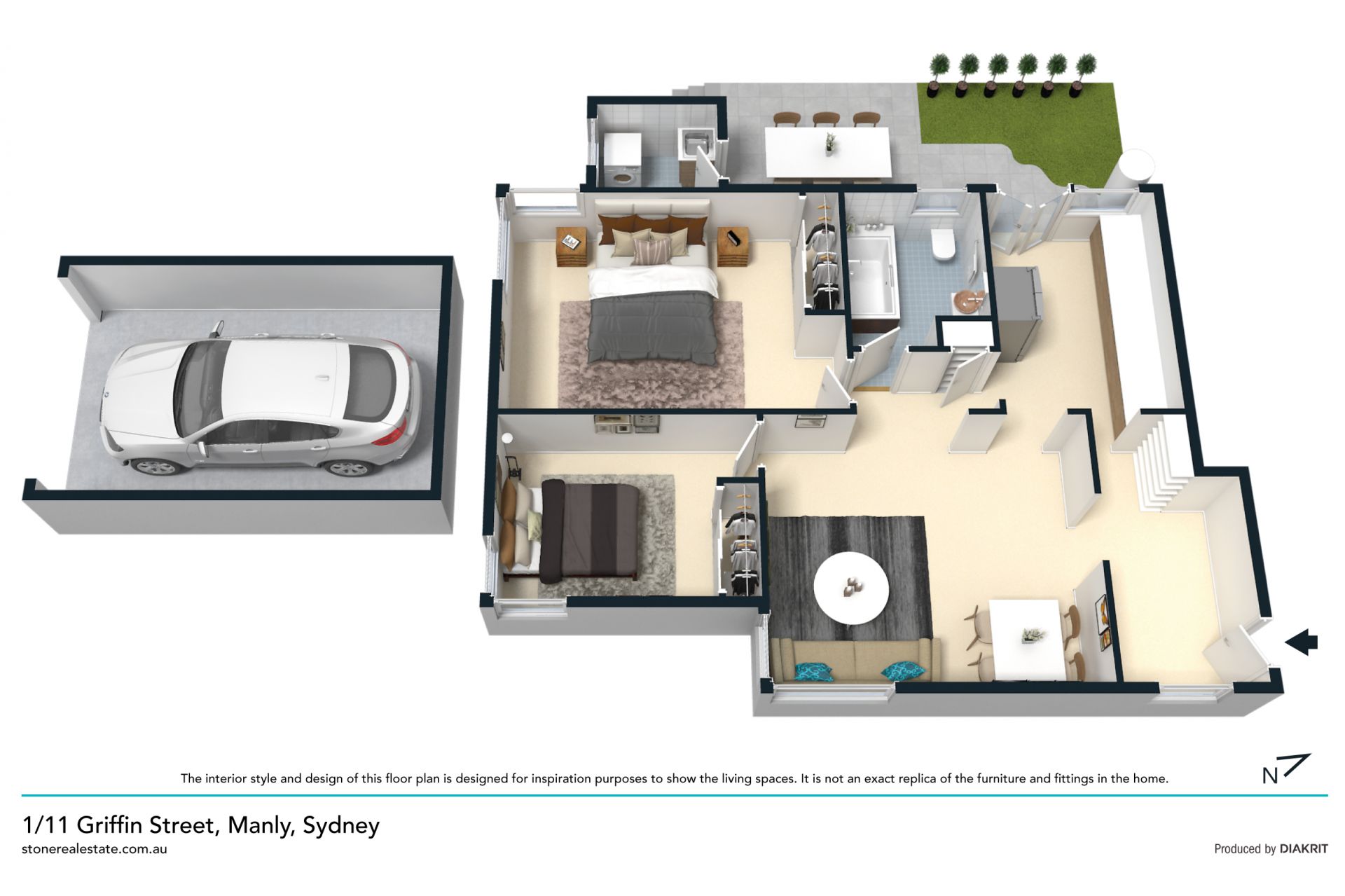 Extraordinary apartment with backyard-size garden