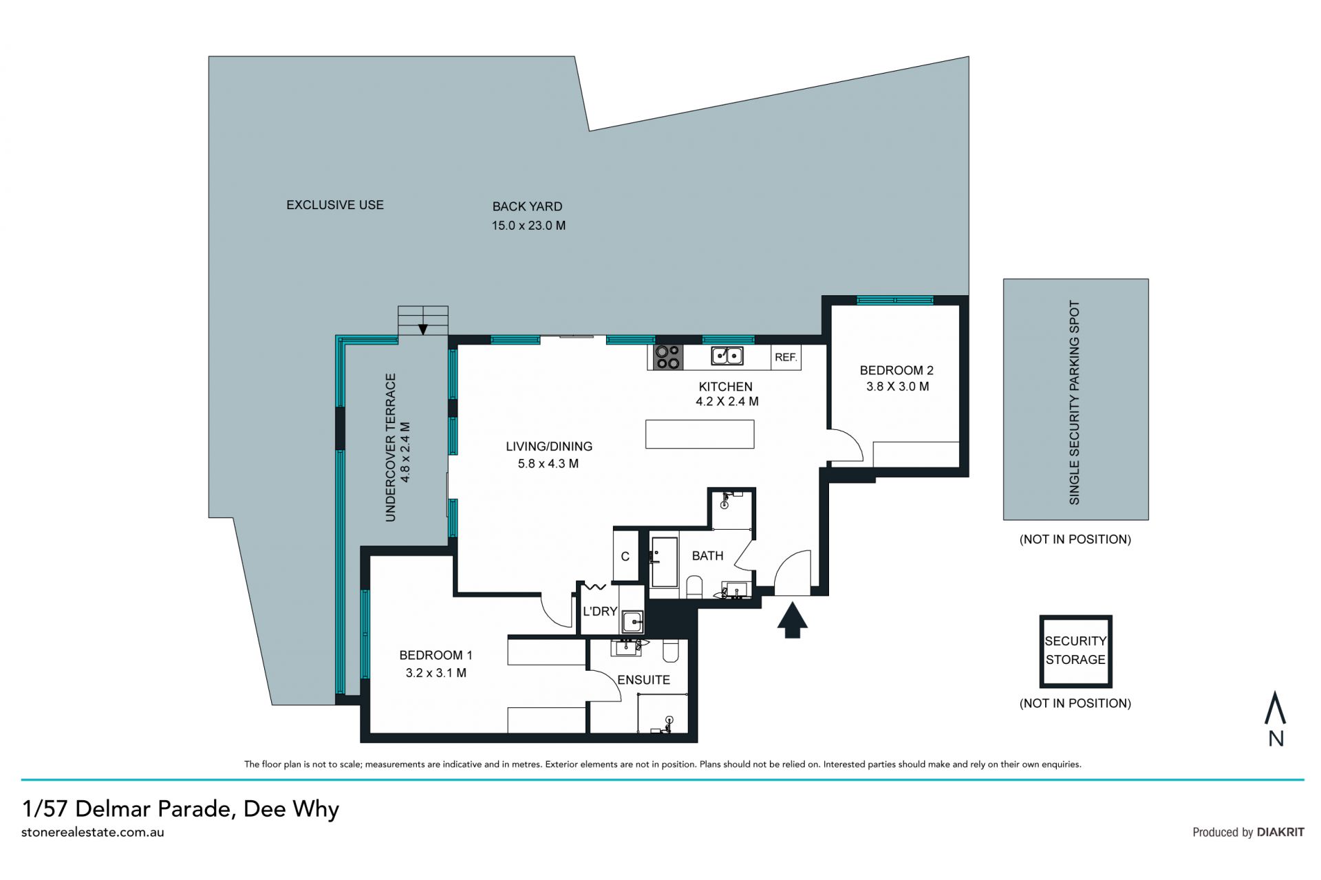 Sleek as-new apartment with sprawling 273sqm exclusive use lawns