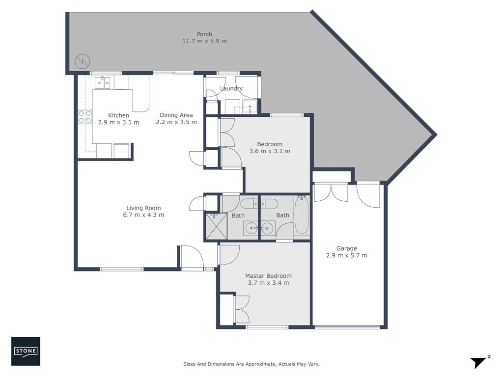 Two bedroom, single level town house