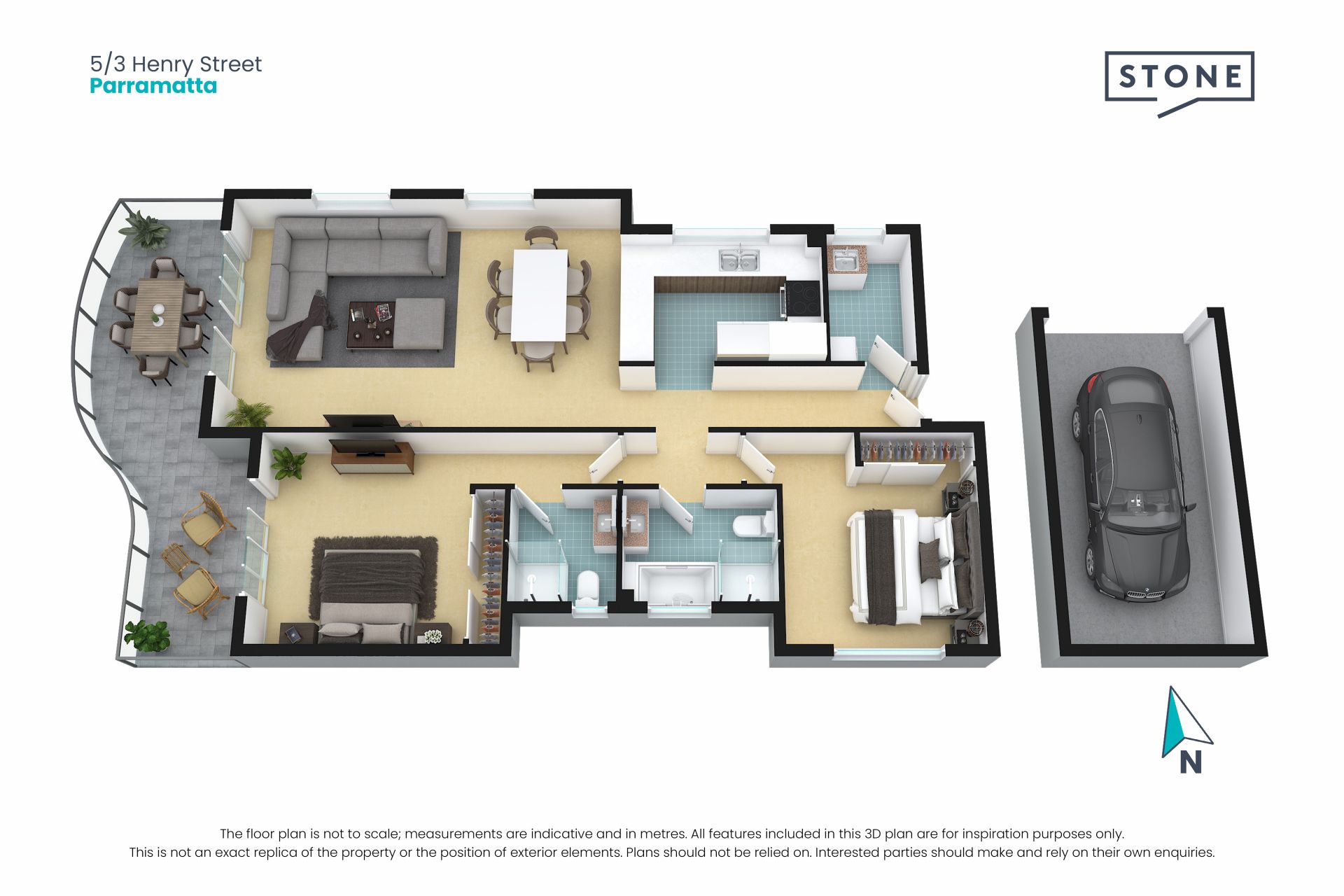 Expansive Top Floor Apartment with Oversized Balcony