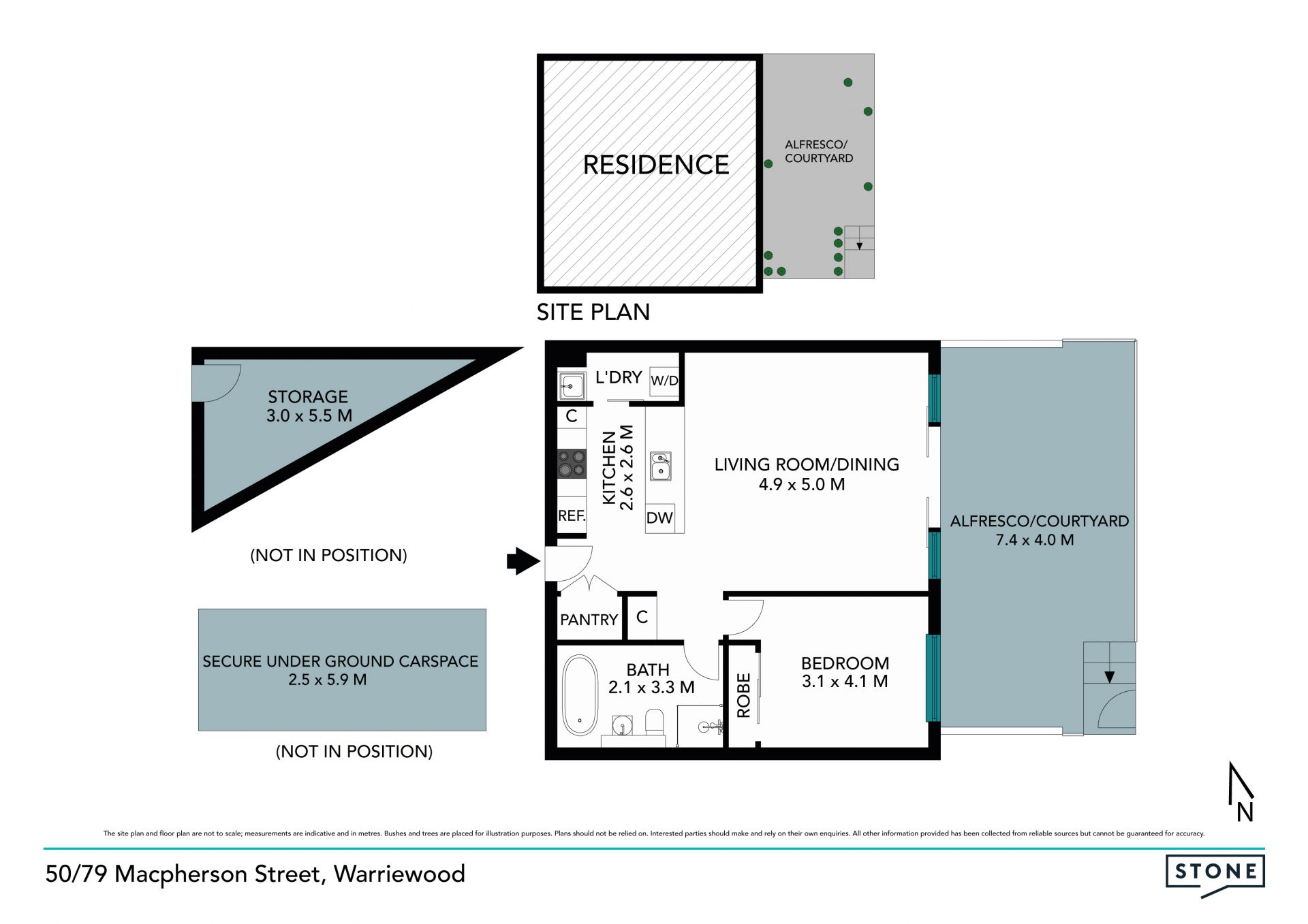Oversized one-bedroom ground floor with private courtyard