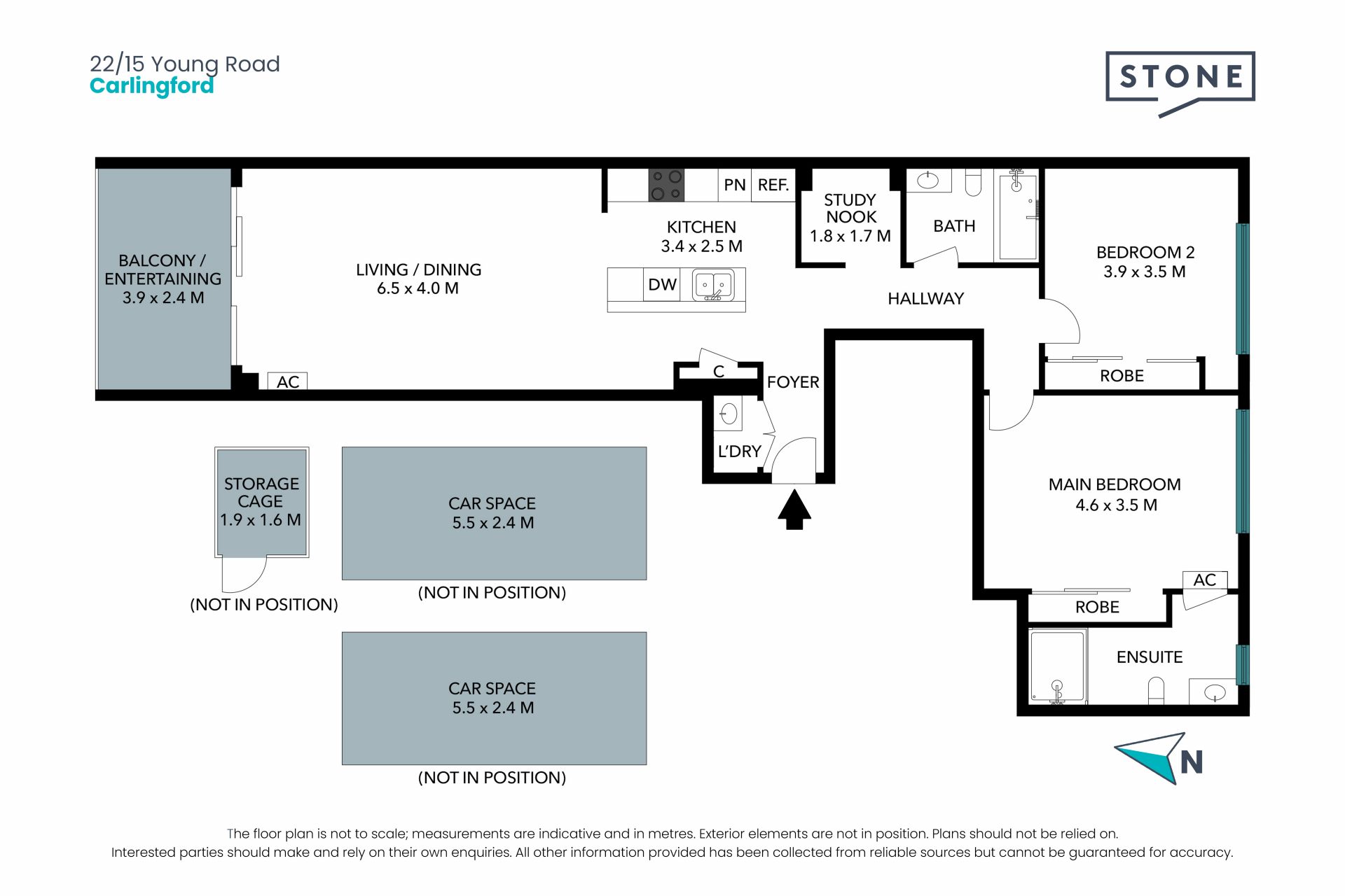 Stylish 2 Bed + Study Apartment in Carlingford