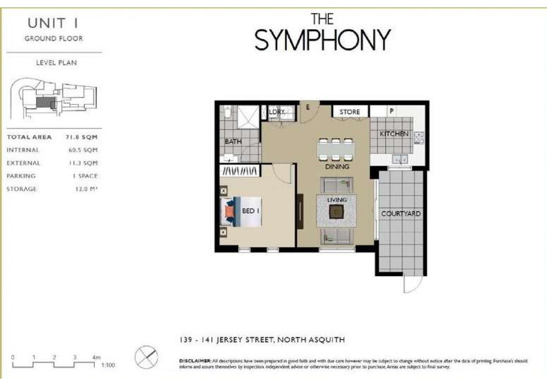 Courtyard with private access