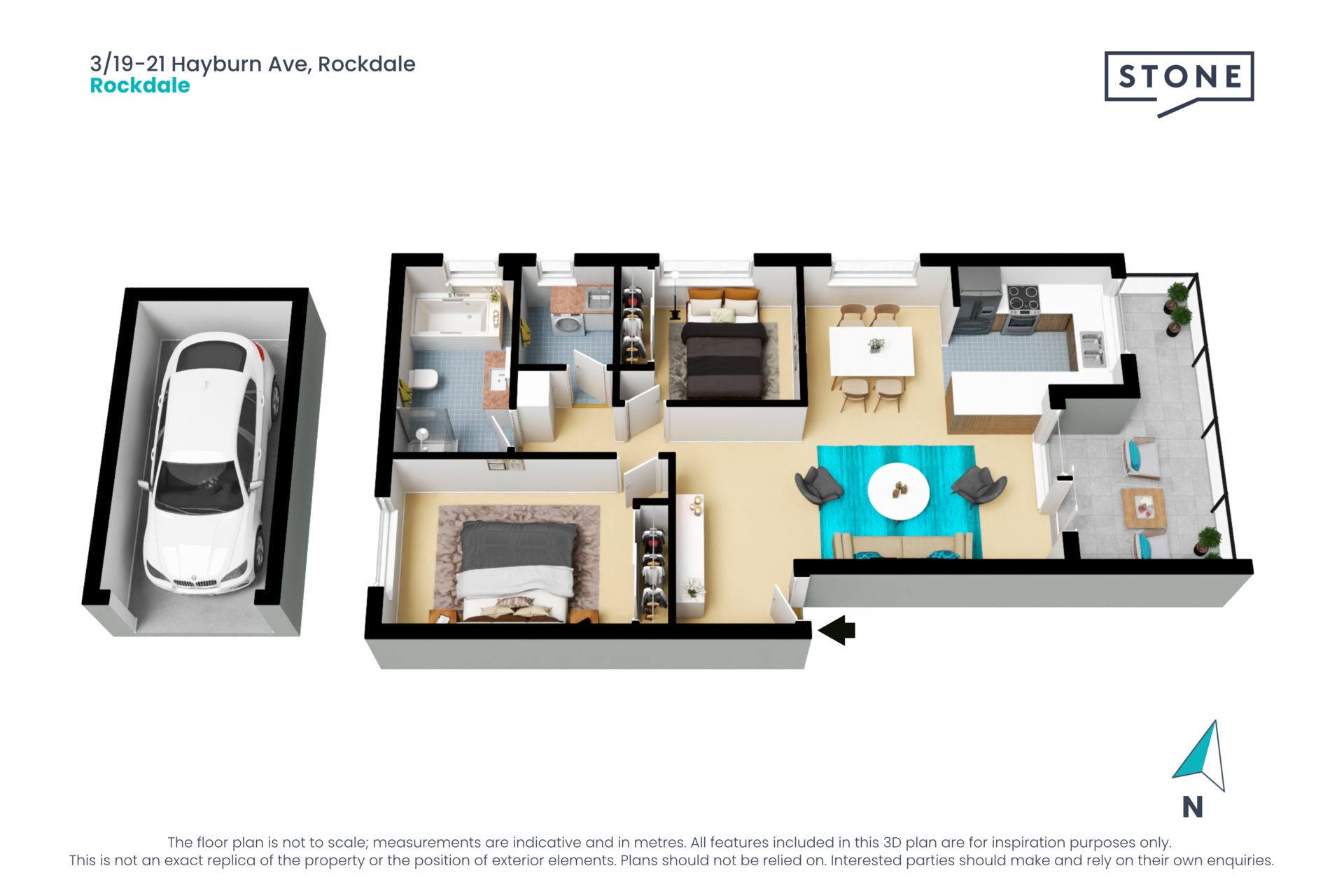 Fresh modern apartment in quiet, walk-everywhere position
