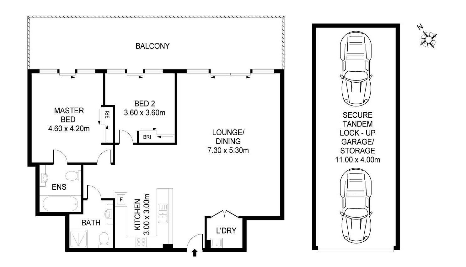 Oversized 2 Bed Apartment