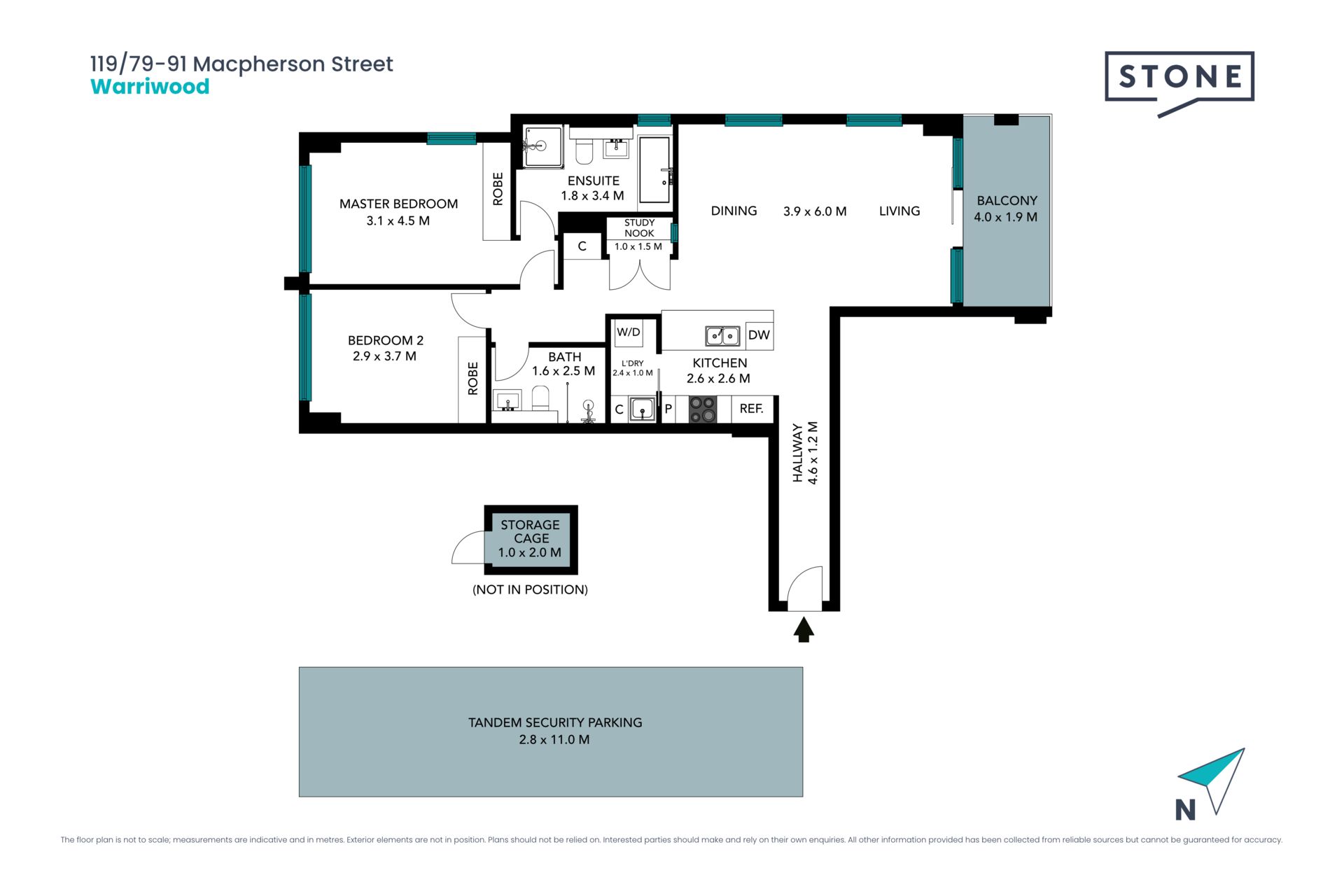 Modern and spacious North-facing apartment with separate home office