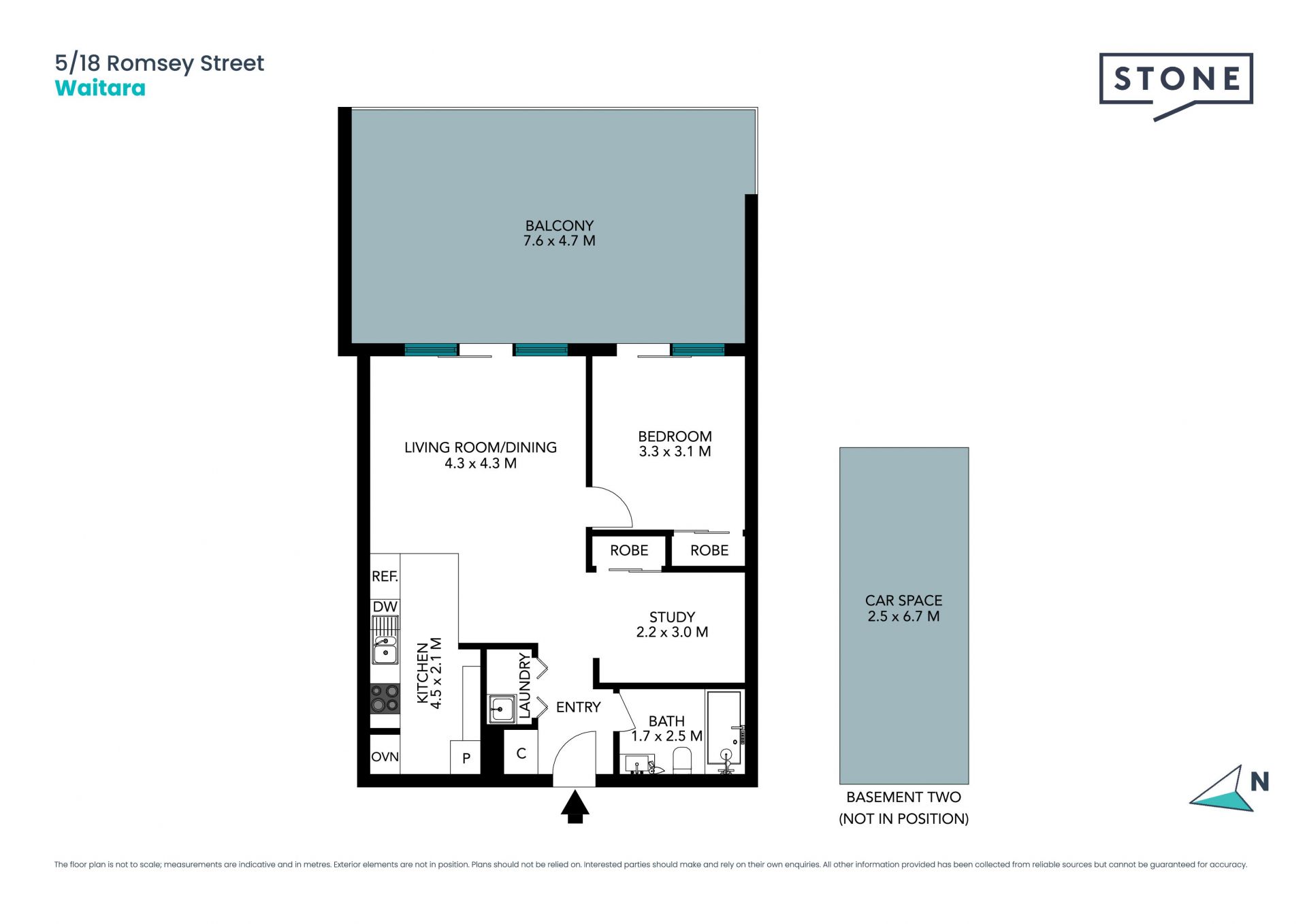 One bedroom plus study room and huge courtyard