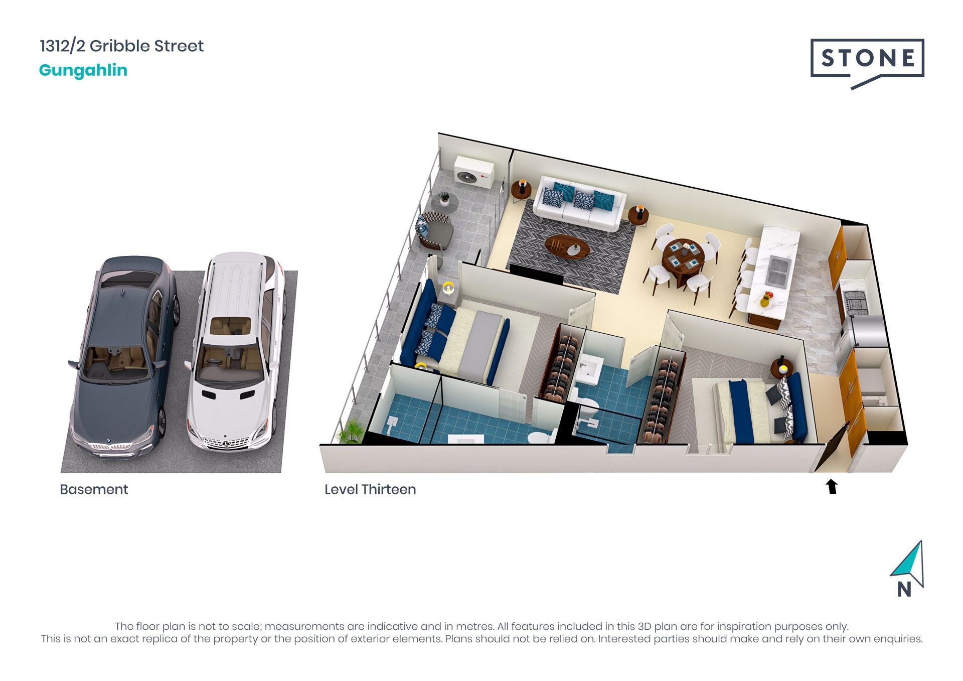 Top-floor 2-bedroom apartment with high-end inclusions