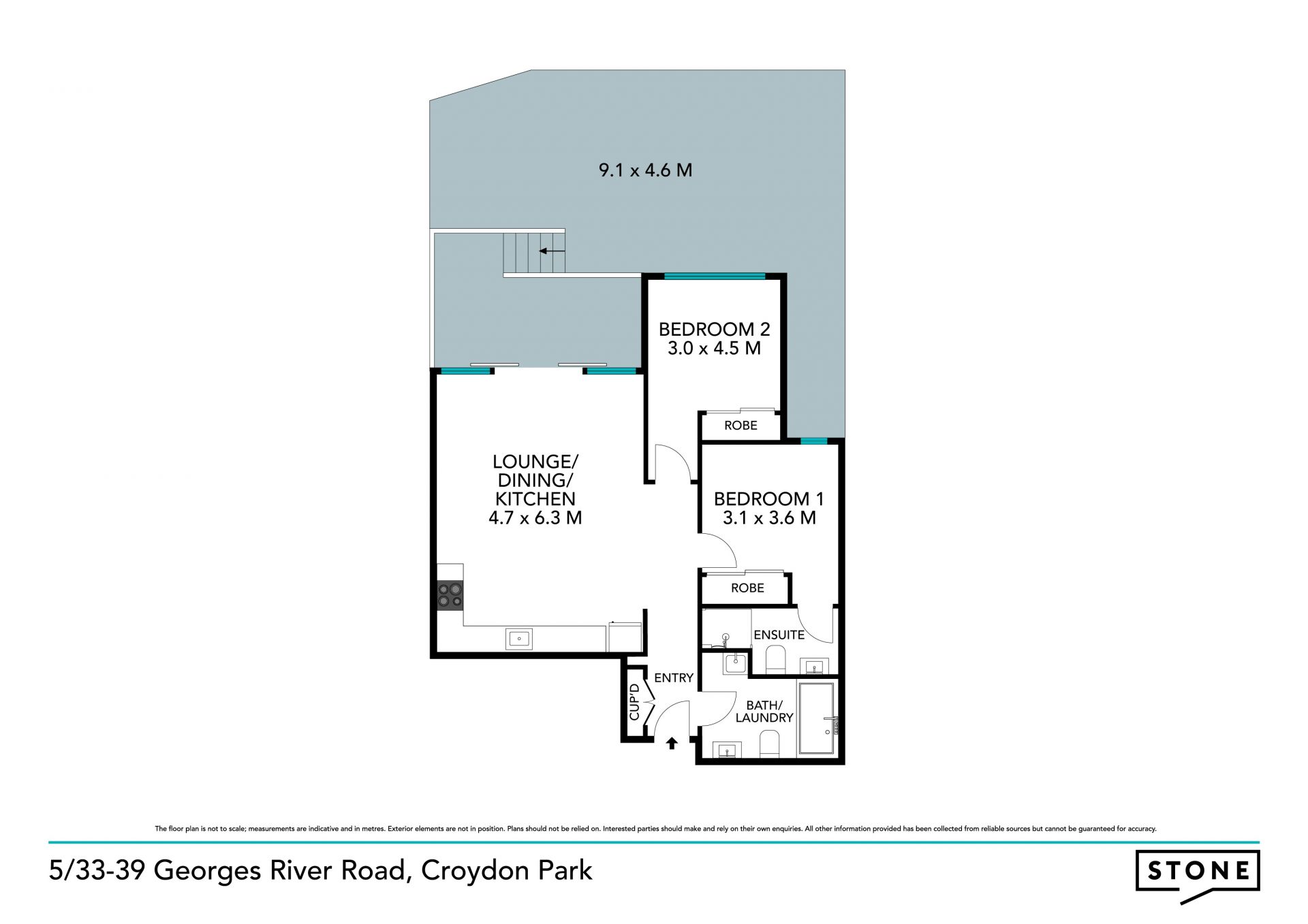 Stunning ground floor apartment with rear courtyard and balcony