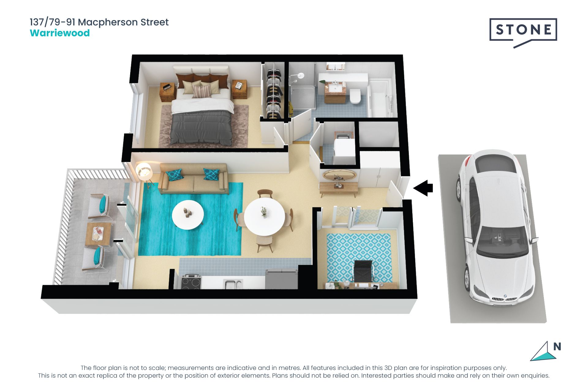 Executive apartment with North-Easterly aspect and large home office