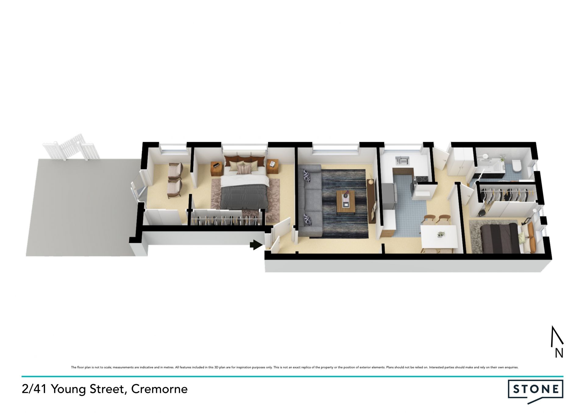 North facing Art-Deco charm boutique setting