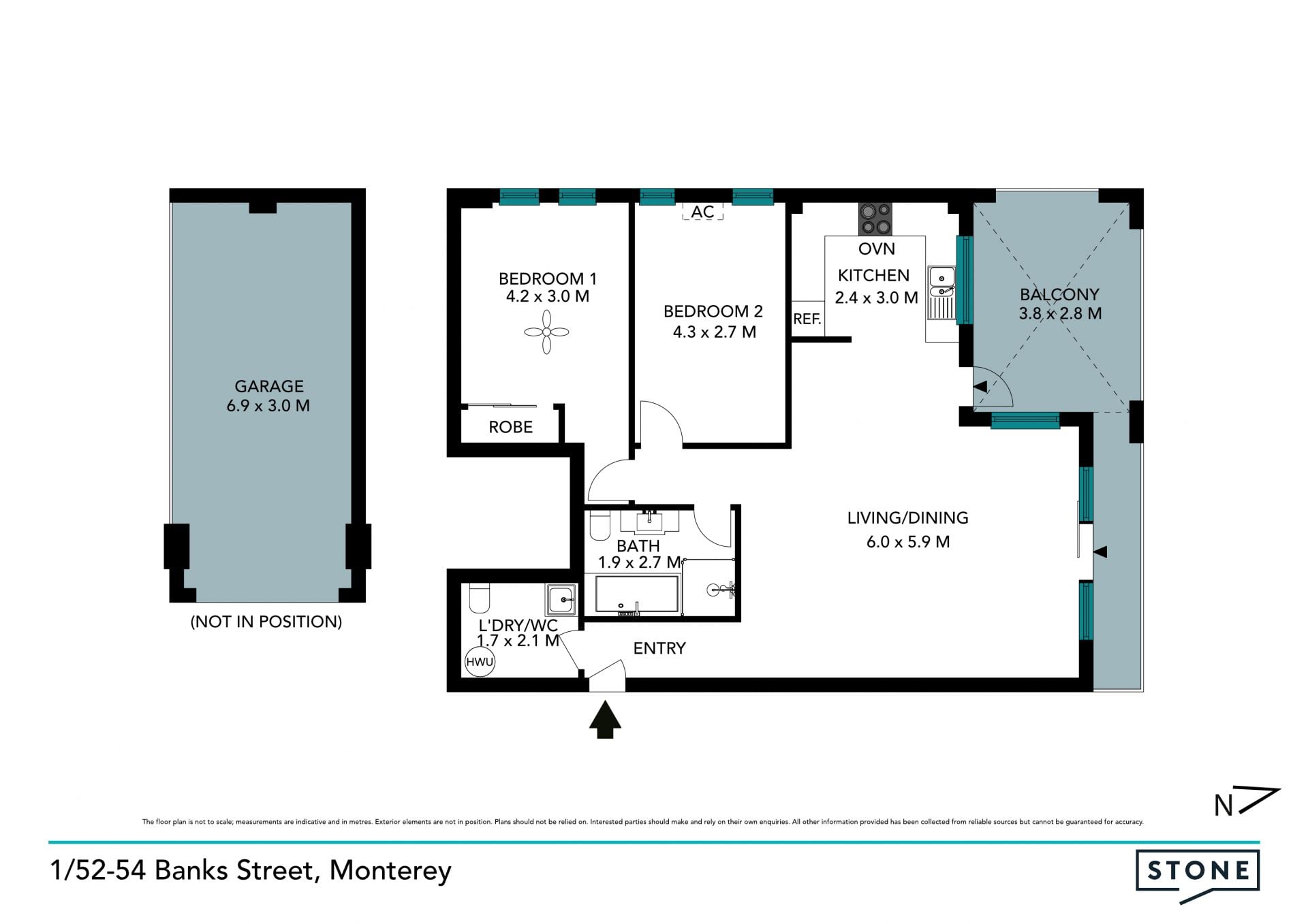North-facing as-new beachside apartment