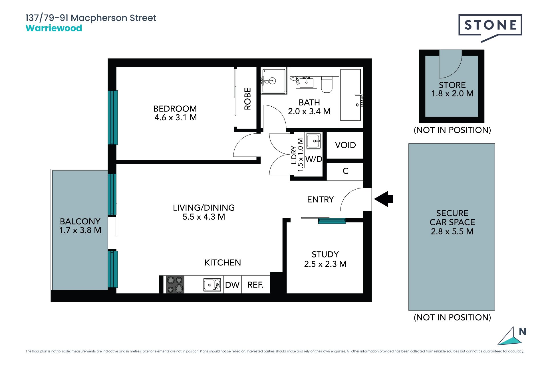 Executive apartment with North-Easterly aspect and large home office