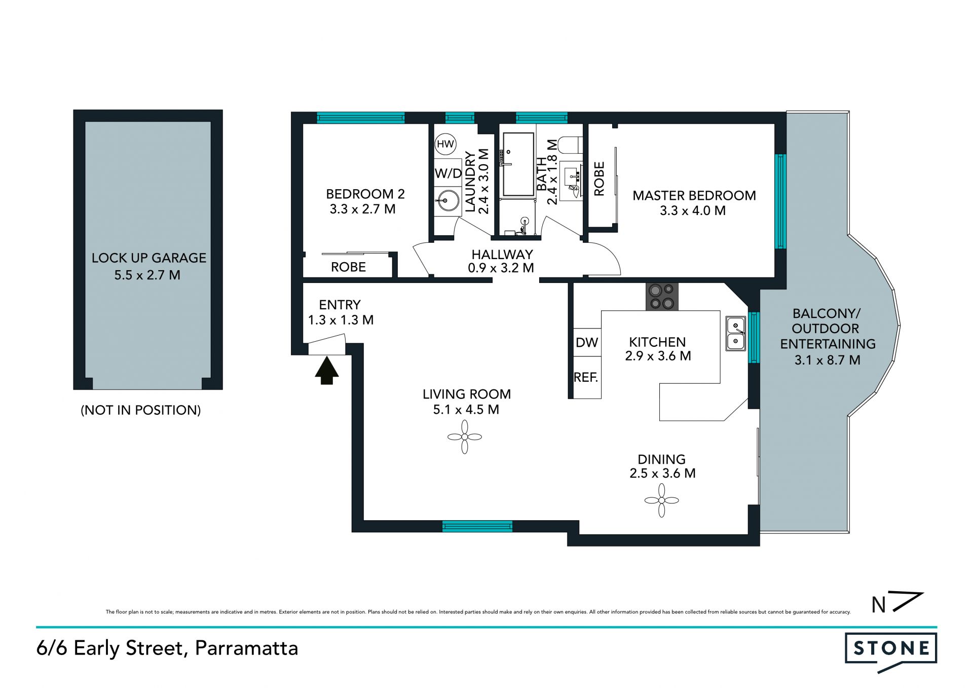 North facing apartment in small, quiet complex