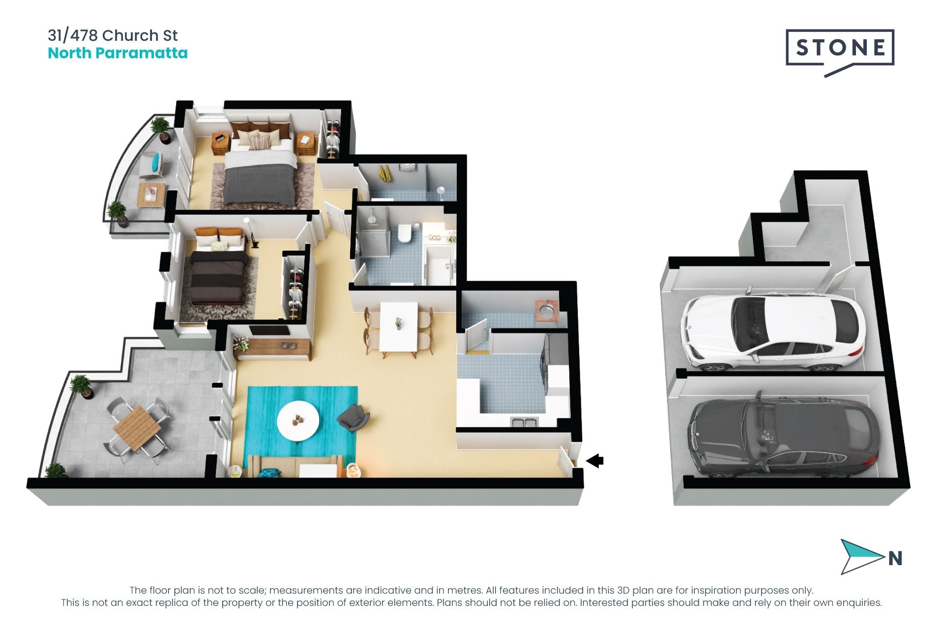 Spacious Apartment with Skyline Views, Dual Balconies & Double Garage