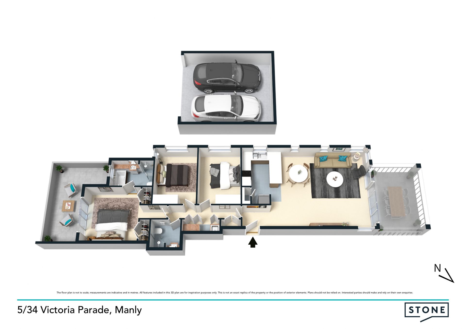 Premium north facing apartment in exclusive beachside location
