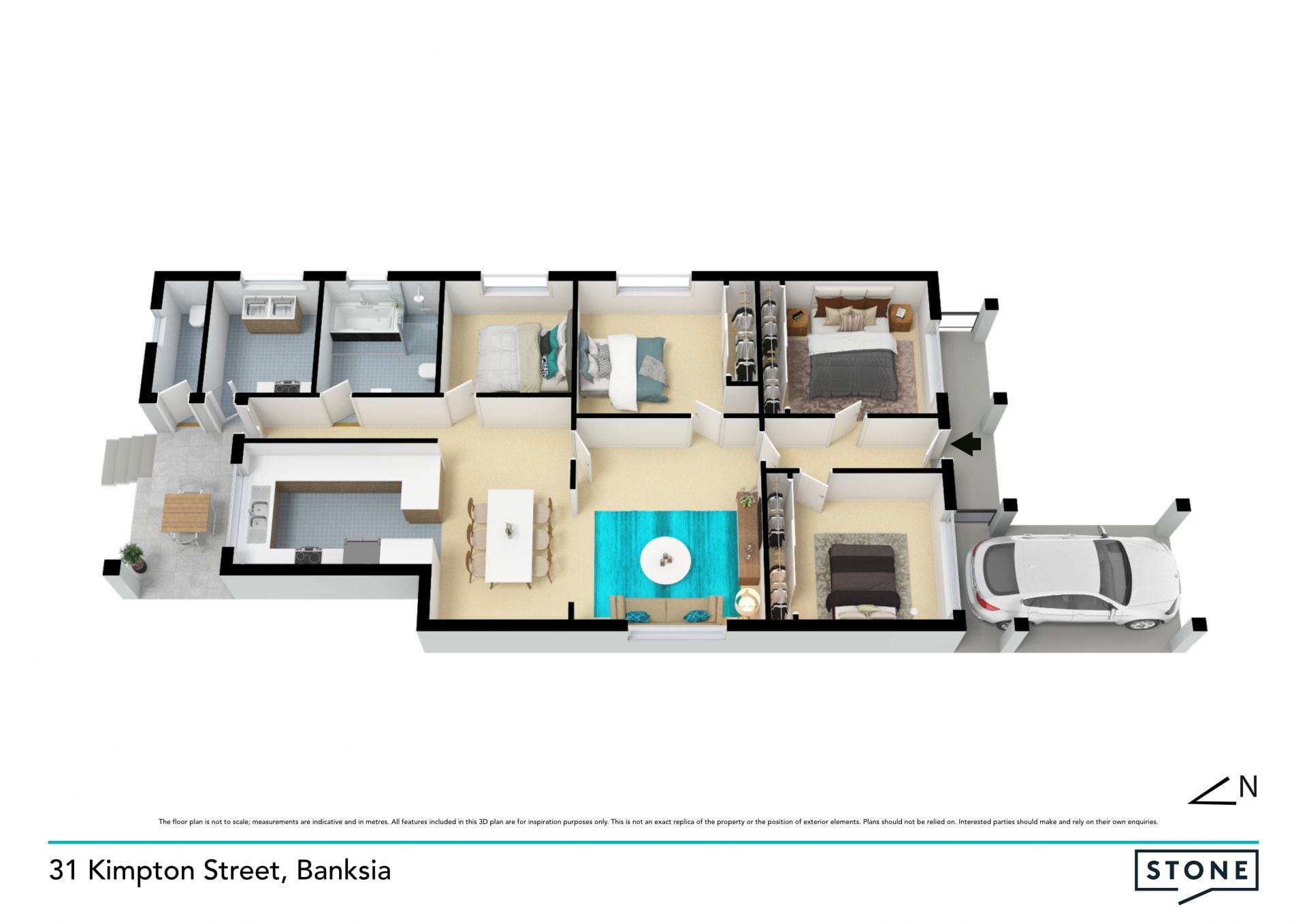 Parkside brick home on rear-to-north block