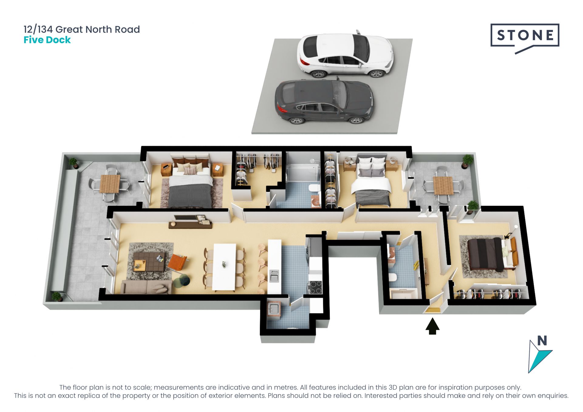 Space and Style in Modern Three Bedroom Retreat